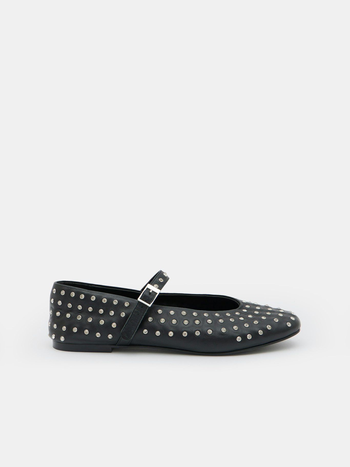 011775-0456-01 Diamante Studded Leather Mary Jane Flats