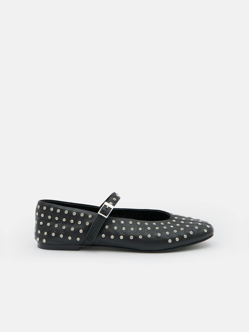 011775-0456-01 Diamante Studded Leather Mary Jane Flats
