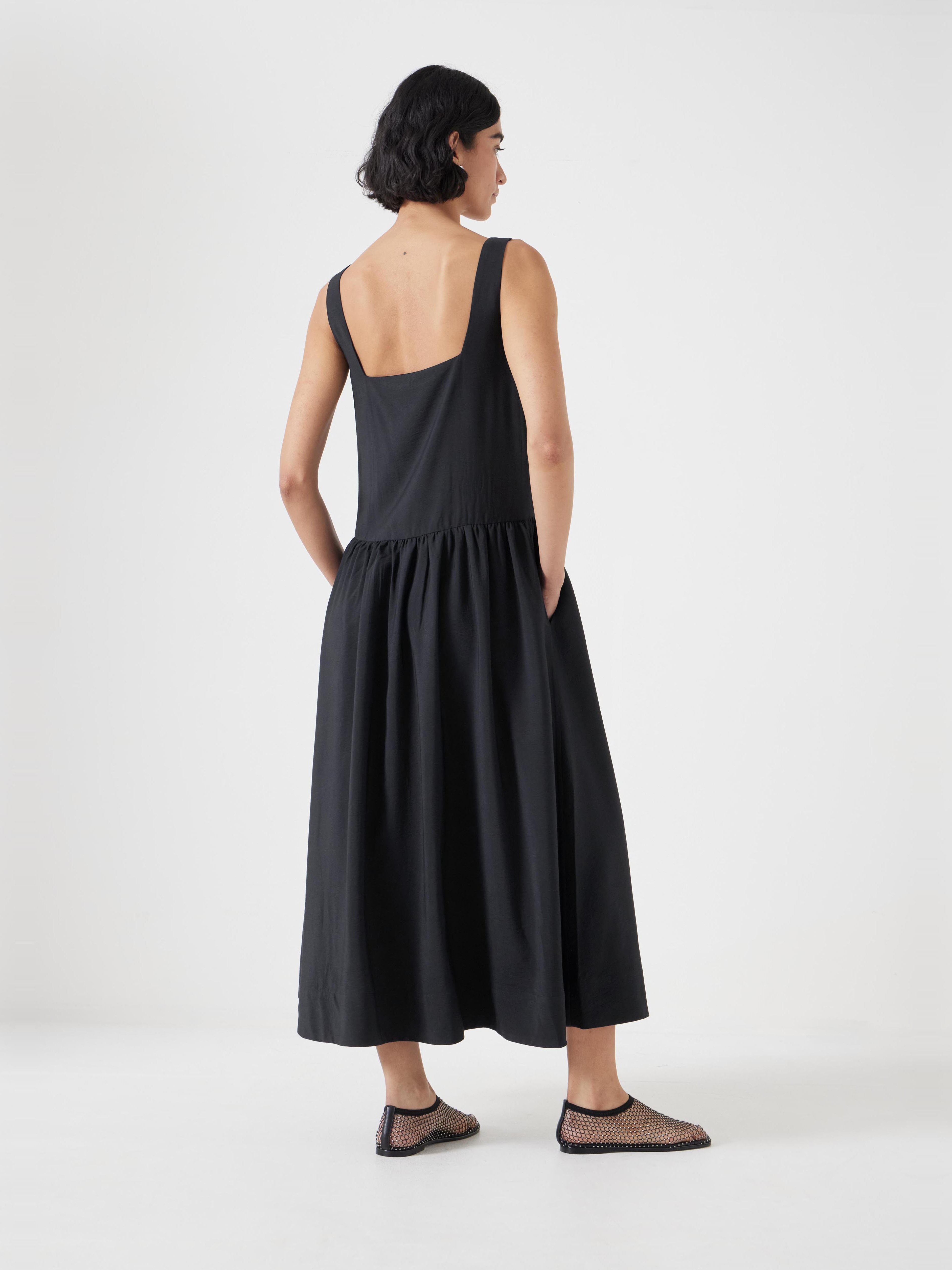 Air Flow Square Neck Midi Ballerina Dress