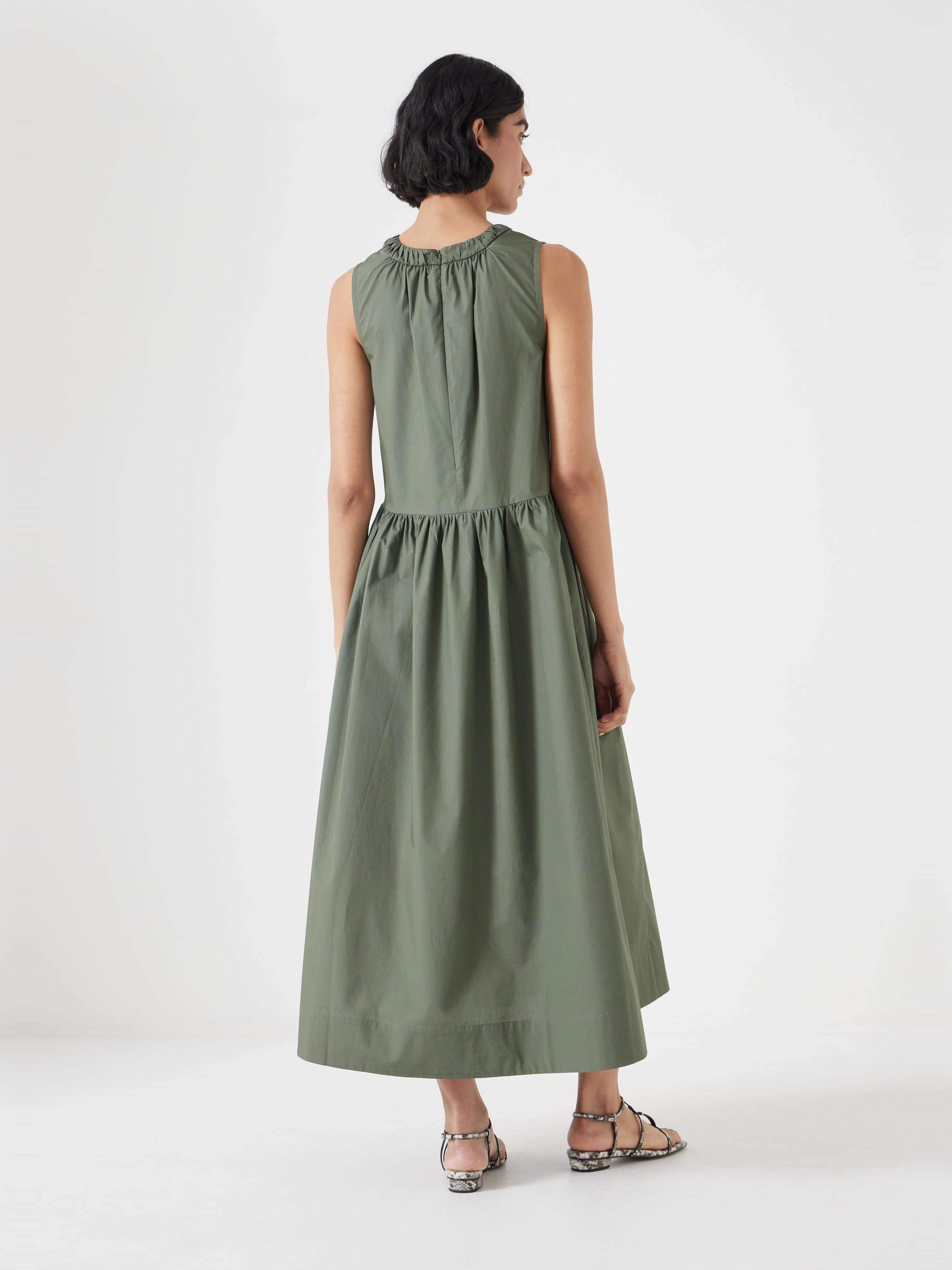 Lightweight Cotton Sleeveless Crew Neck Maxi Dress