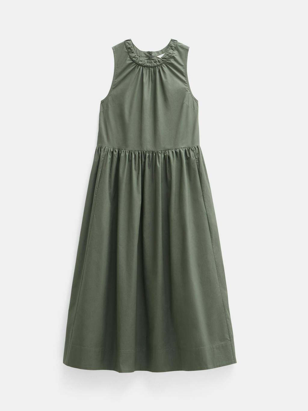 013537-2012-07 Lightweight Cotton Sleeveless Crew Neck Maxi Dress