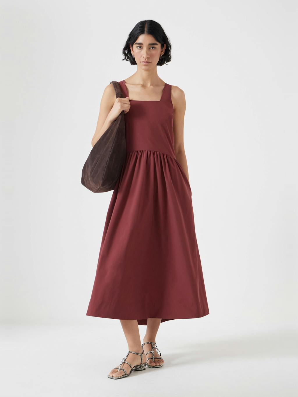 013525-1320-01 Romi Technical Sleeveless Midi Ballerina Dress