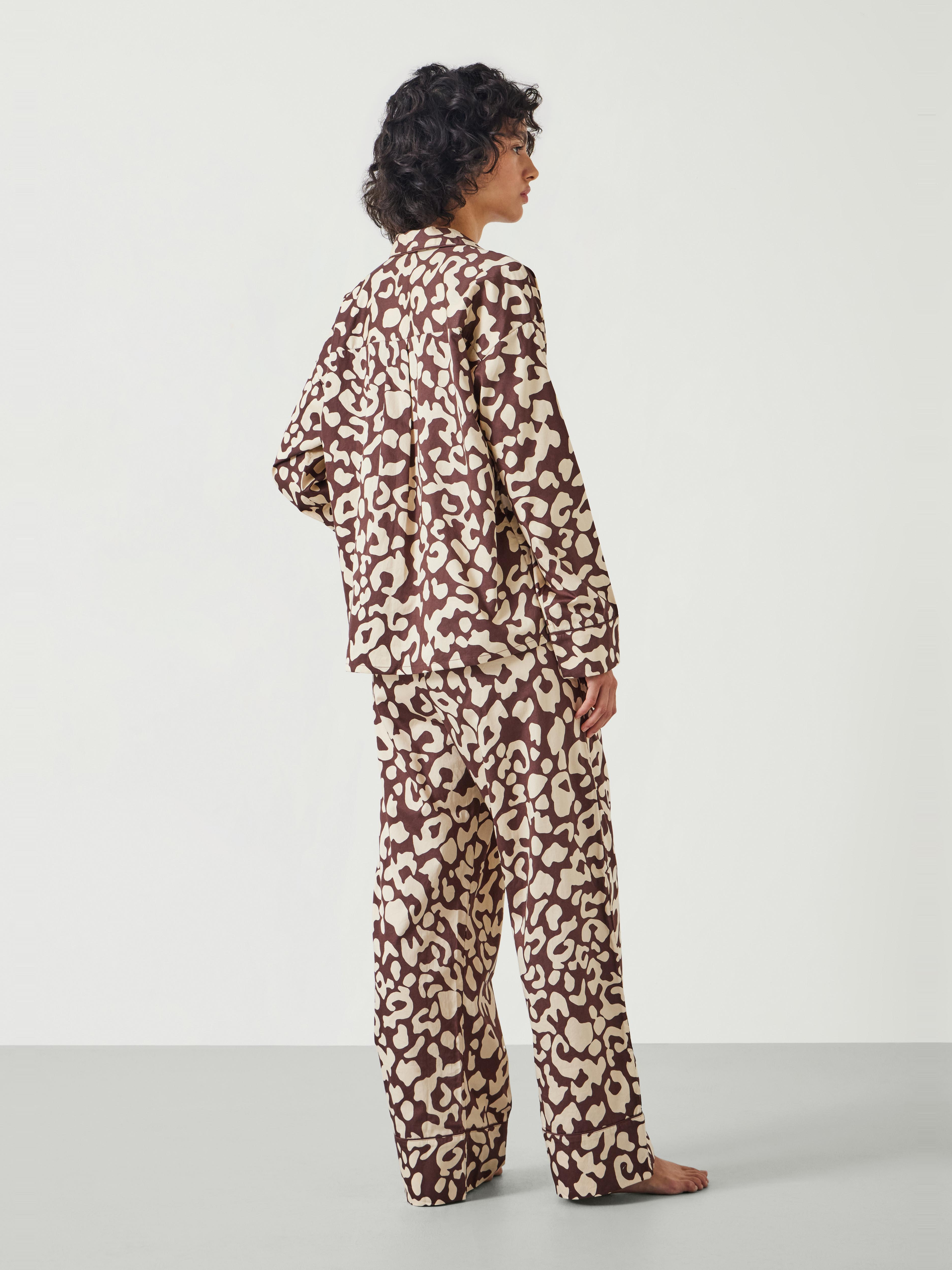Angelina Cotton Satin Animal Print Pyjamas