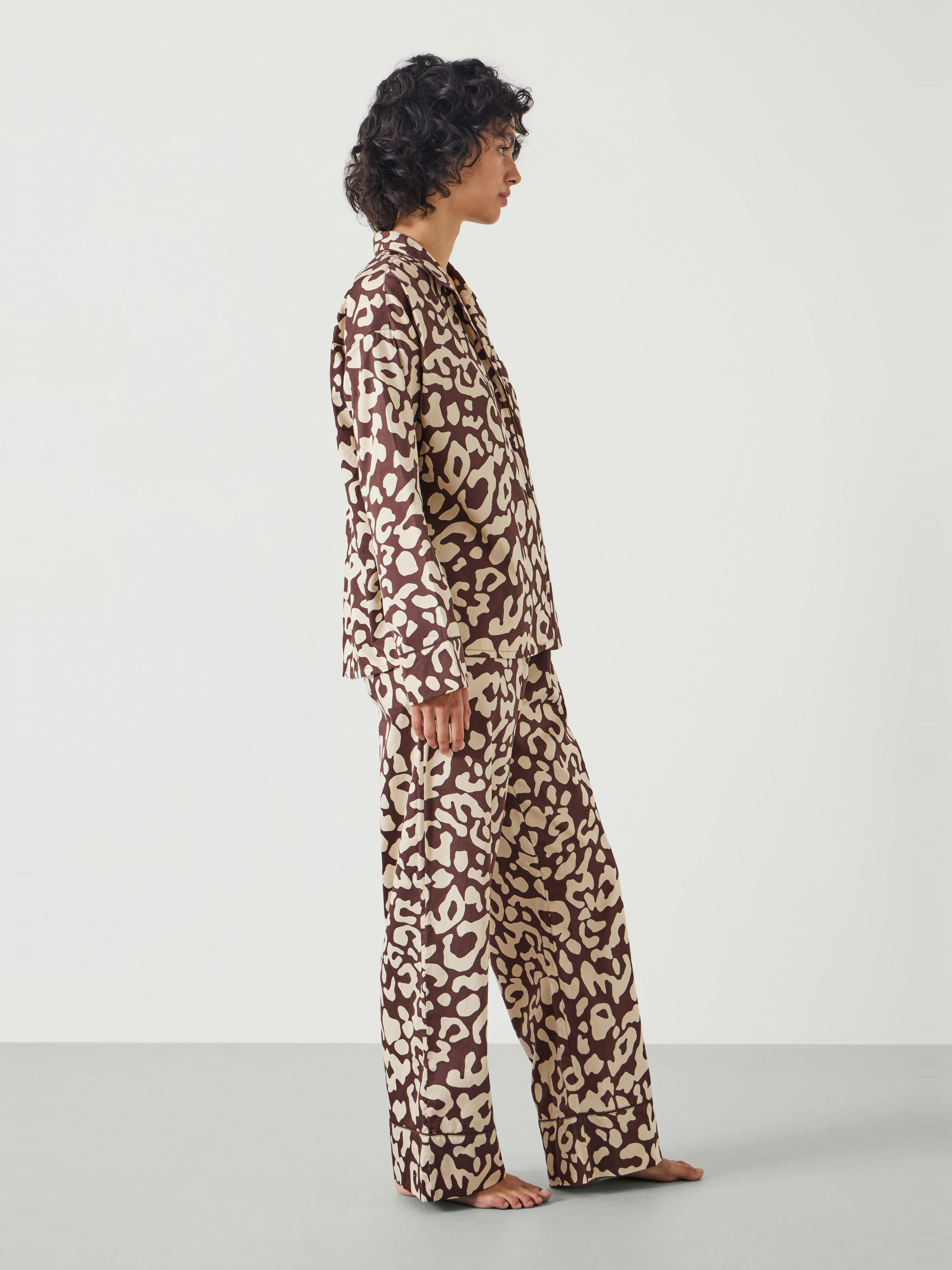 Angelina Cotton Satin Animal Print Pyjamas