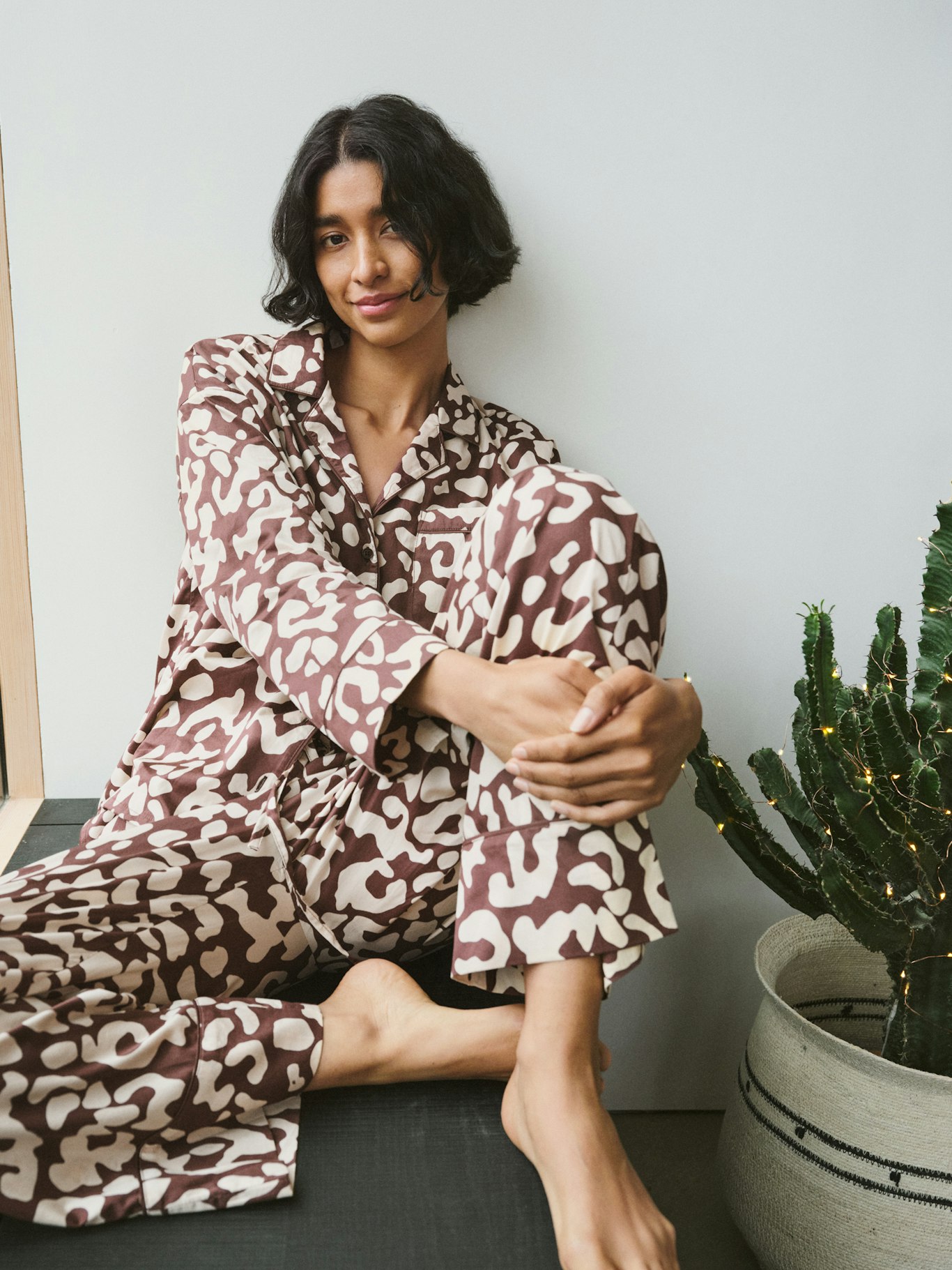 012604-4734-10 Angelina Cotton Satin Animal Print Pyjamas