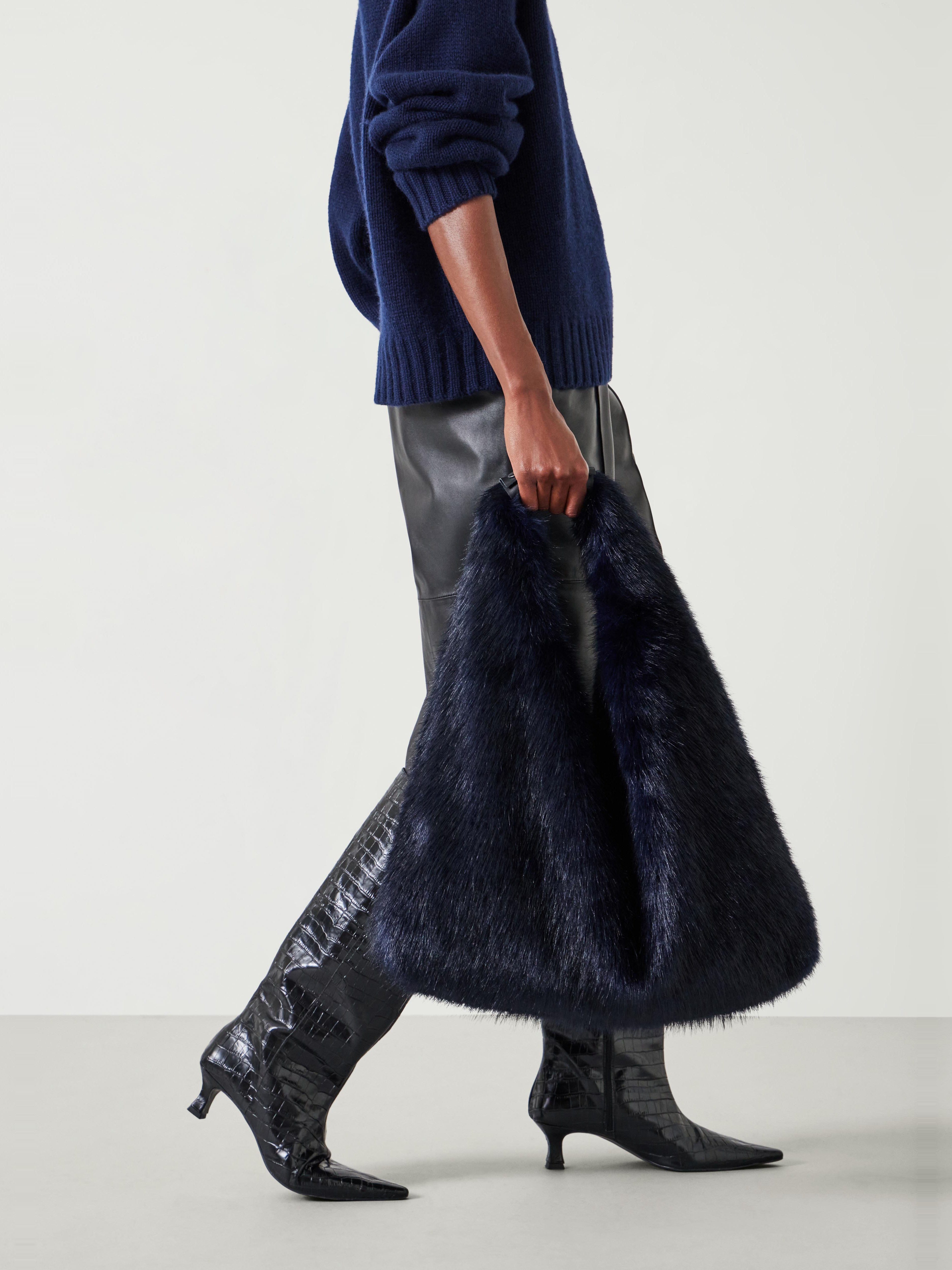 Helen Moore Faux Fur Triangle Tote