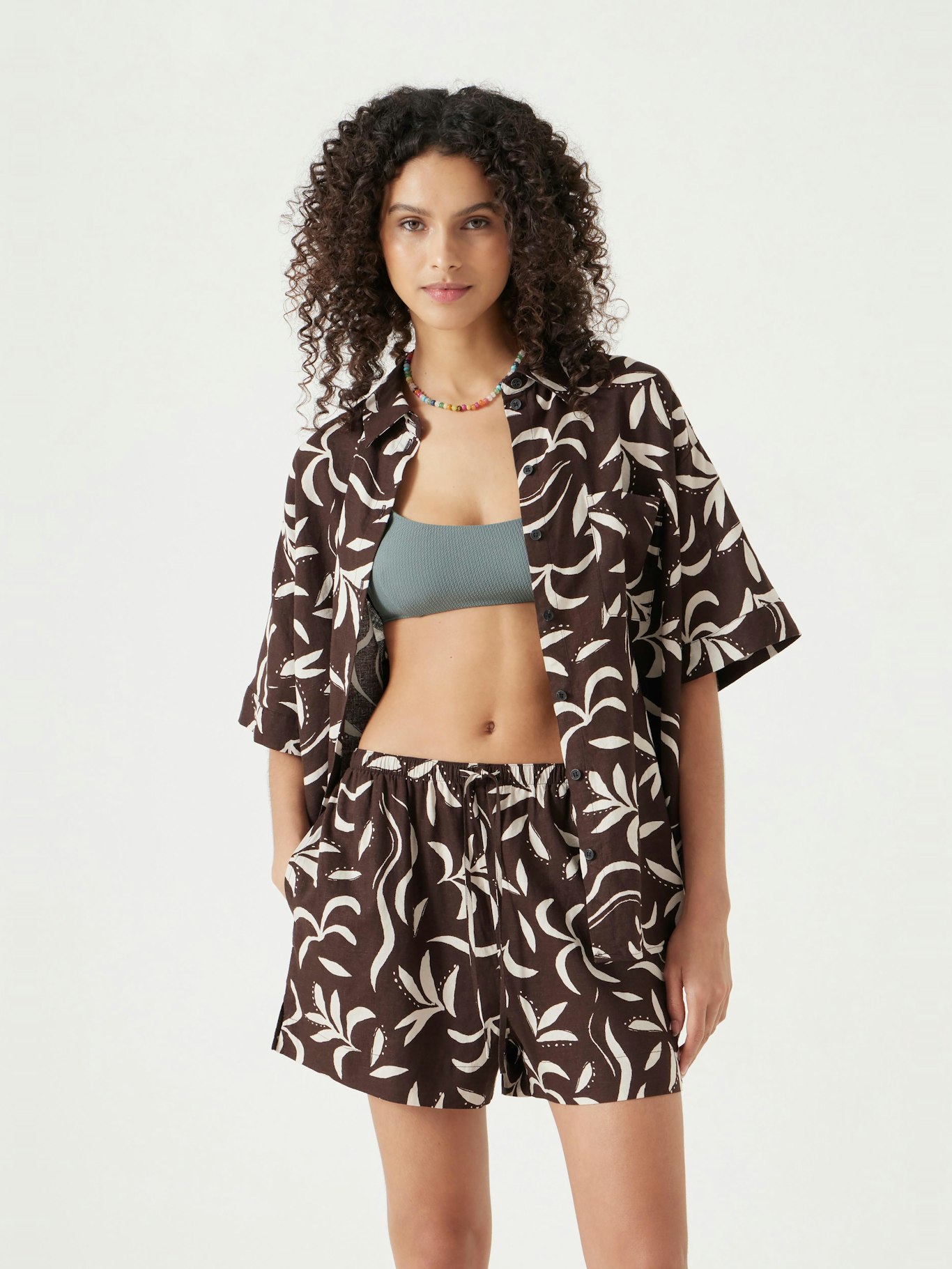 013558-4780-01 Printed Linen Blend Shirt