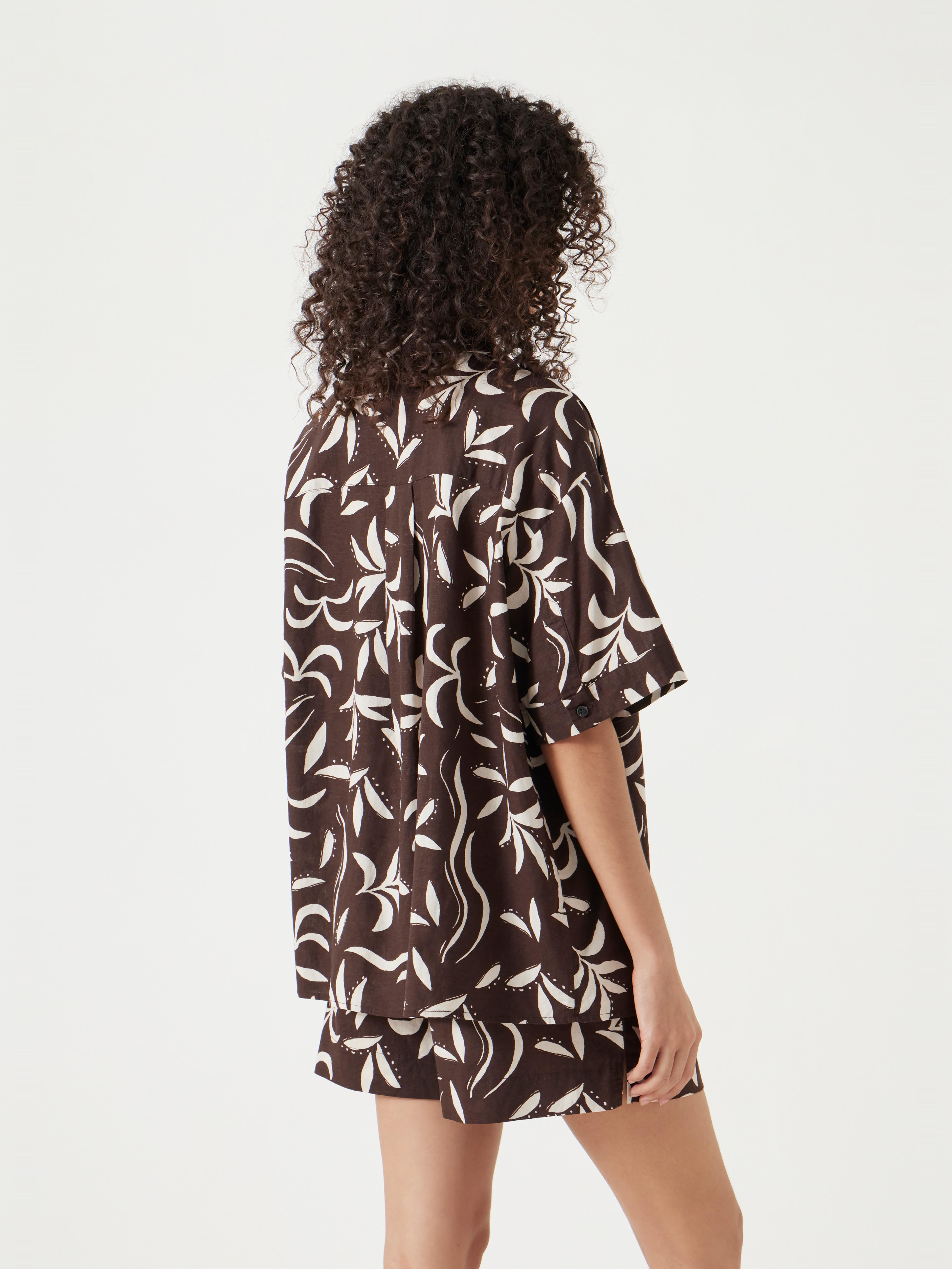 Printed Linen Blend Shirt