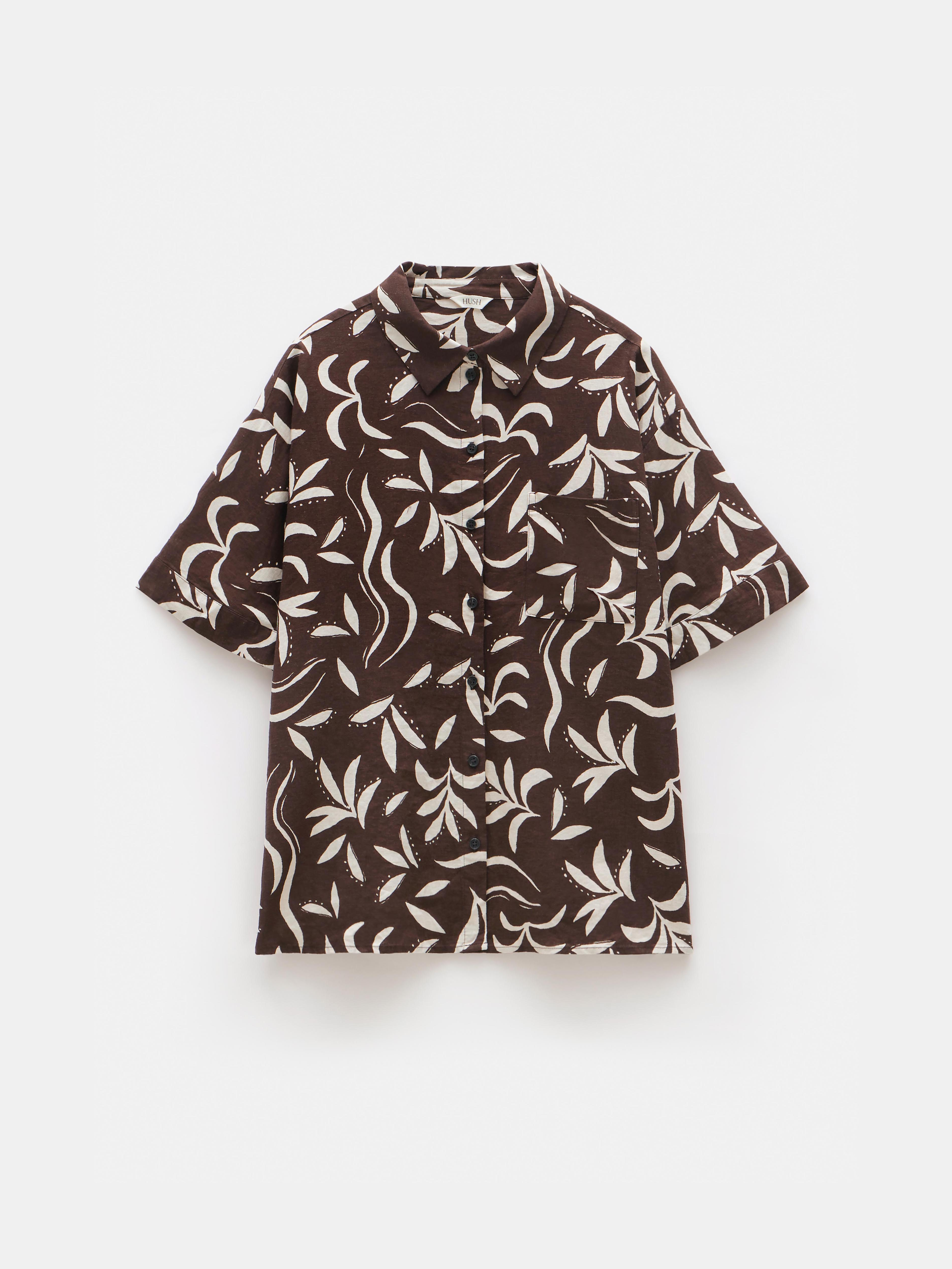 Printed Linen Blend Shirt