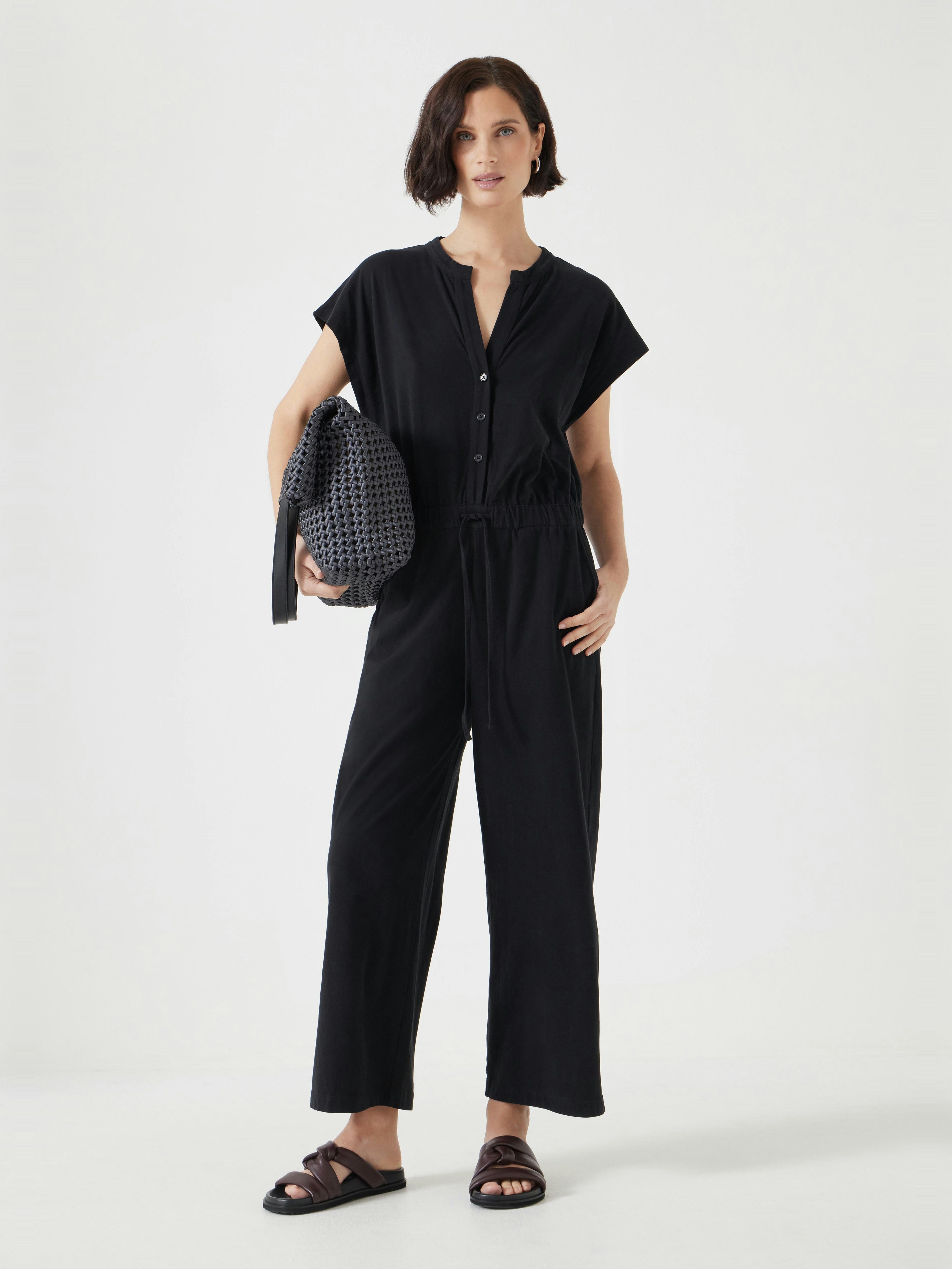 Kendall Jersey Jumpsuit - Black | Hush