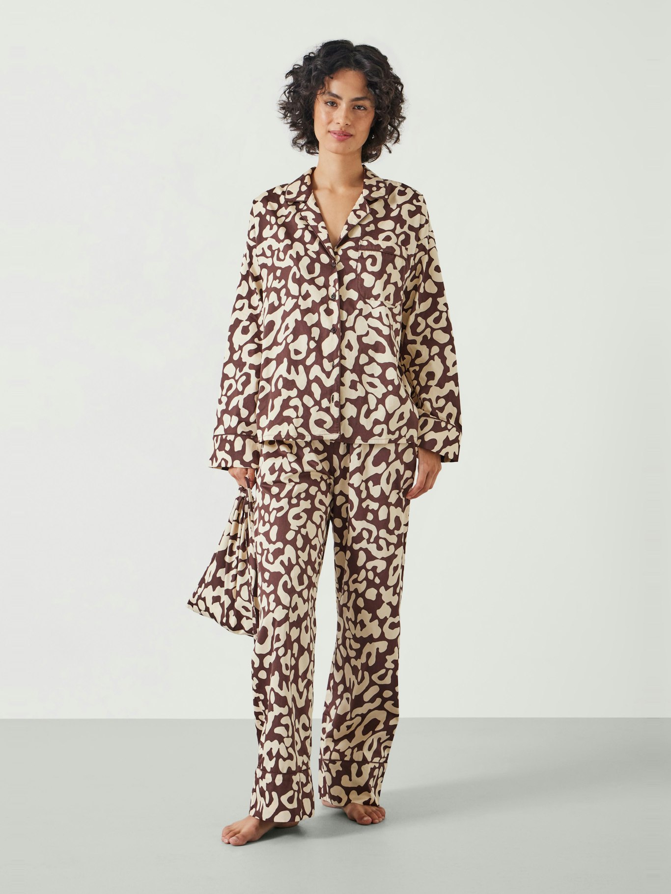 012604-4734-01 Angelina Cotton Satin Animal Print Pyjamas