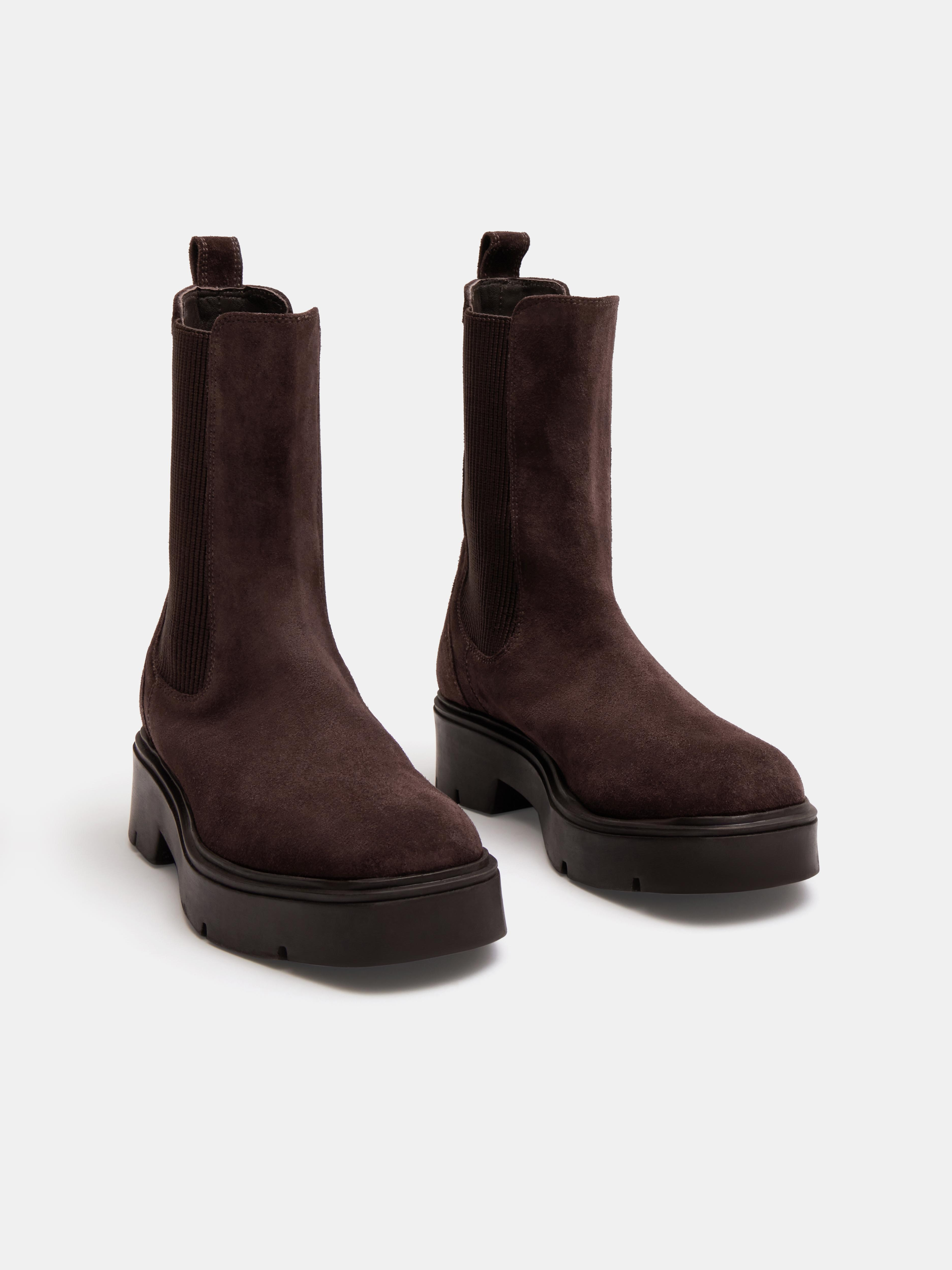 Chunky Suede Chelsea Boots