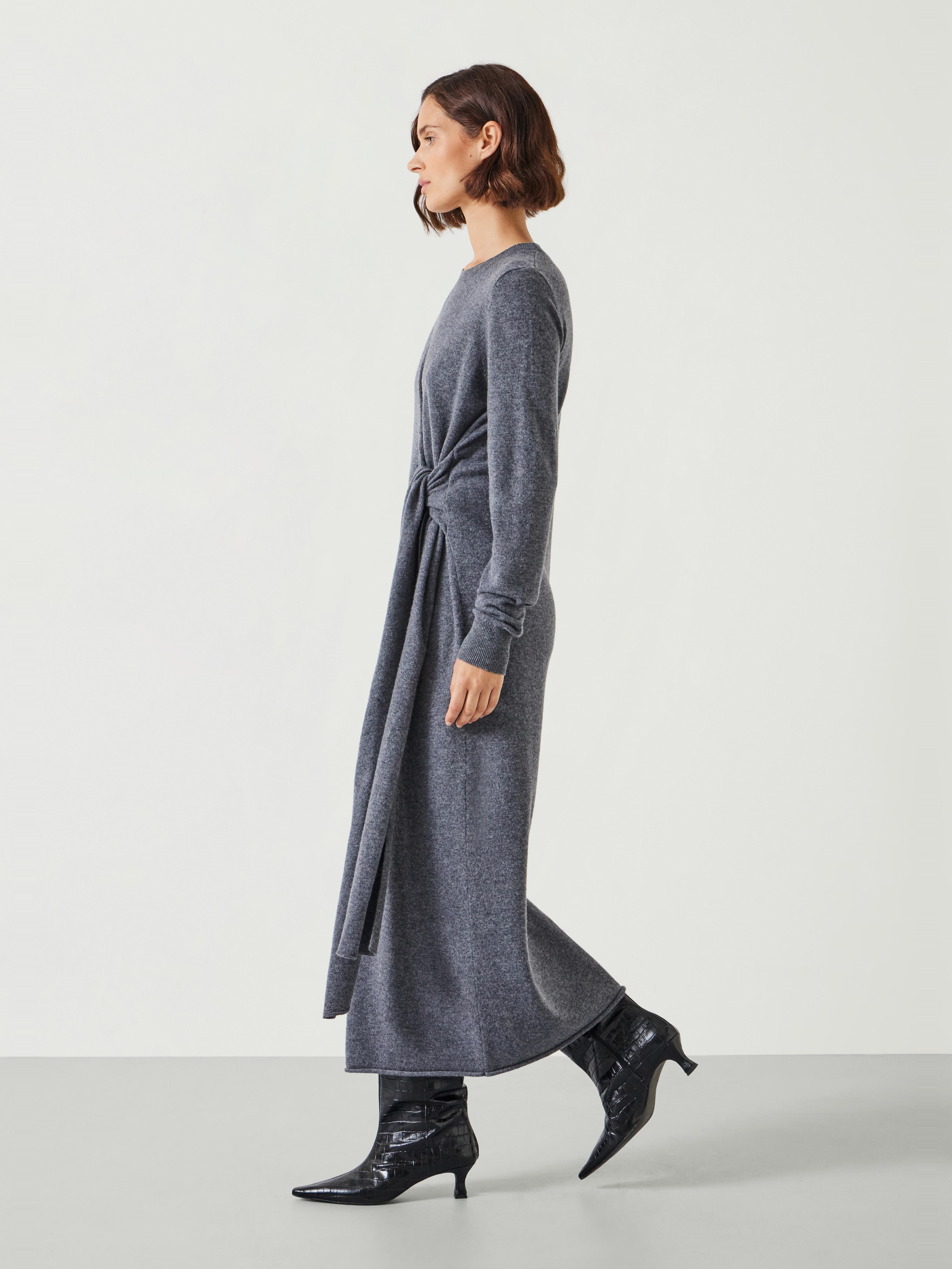 Tilly Tie Waist Merino Wool Midi Dress