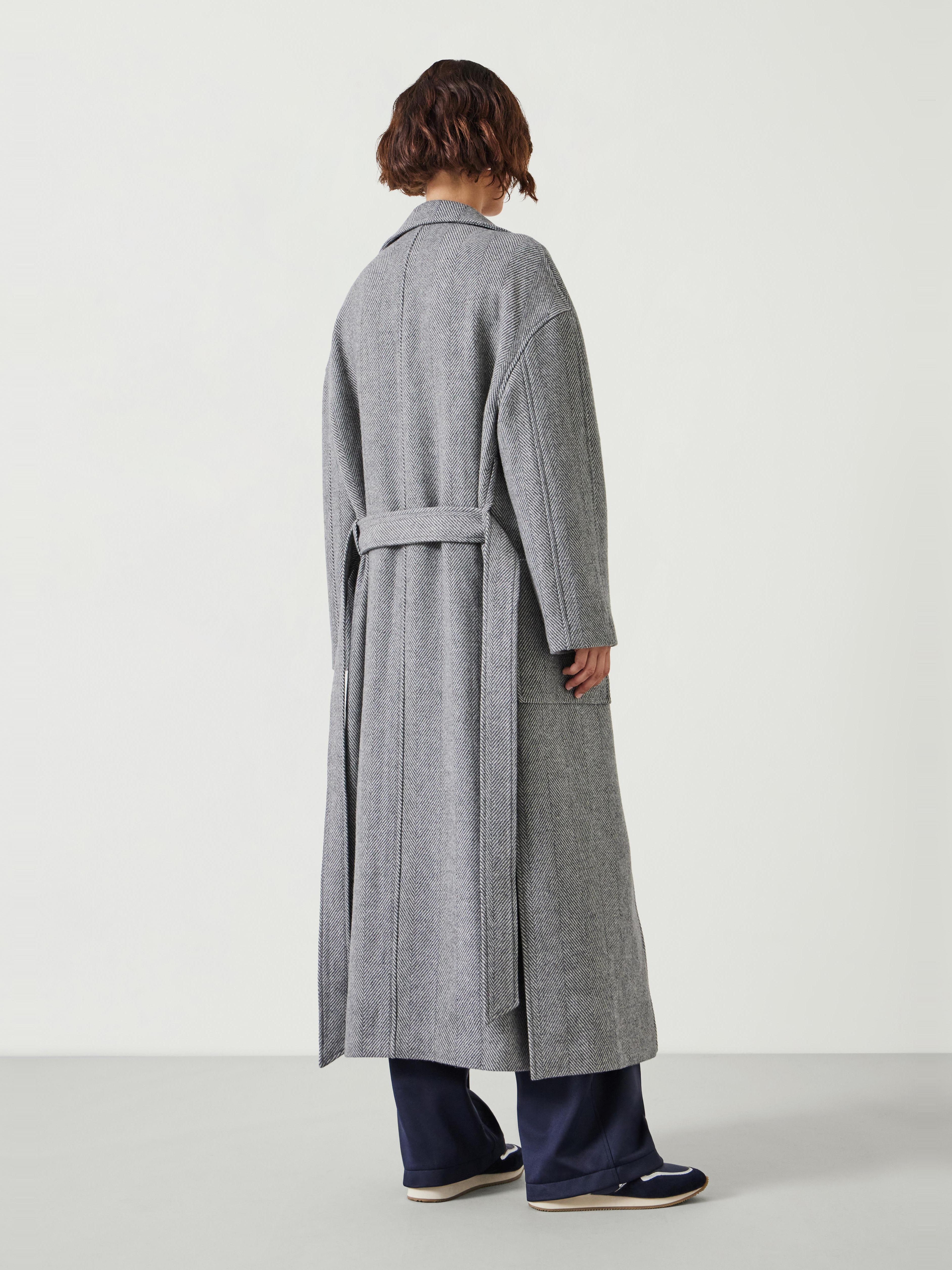 Kaitlin Wool Blend Herringbone Coat