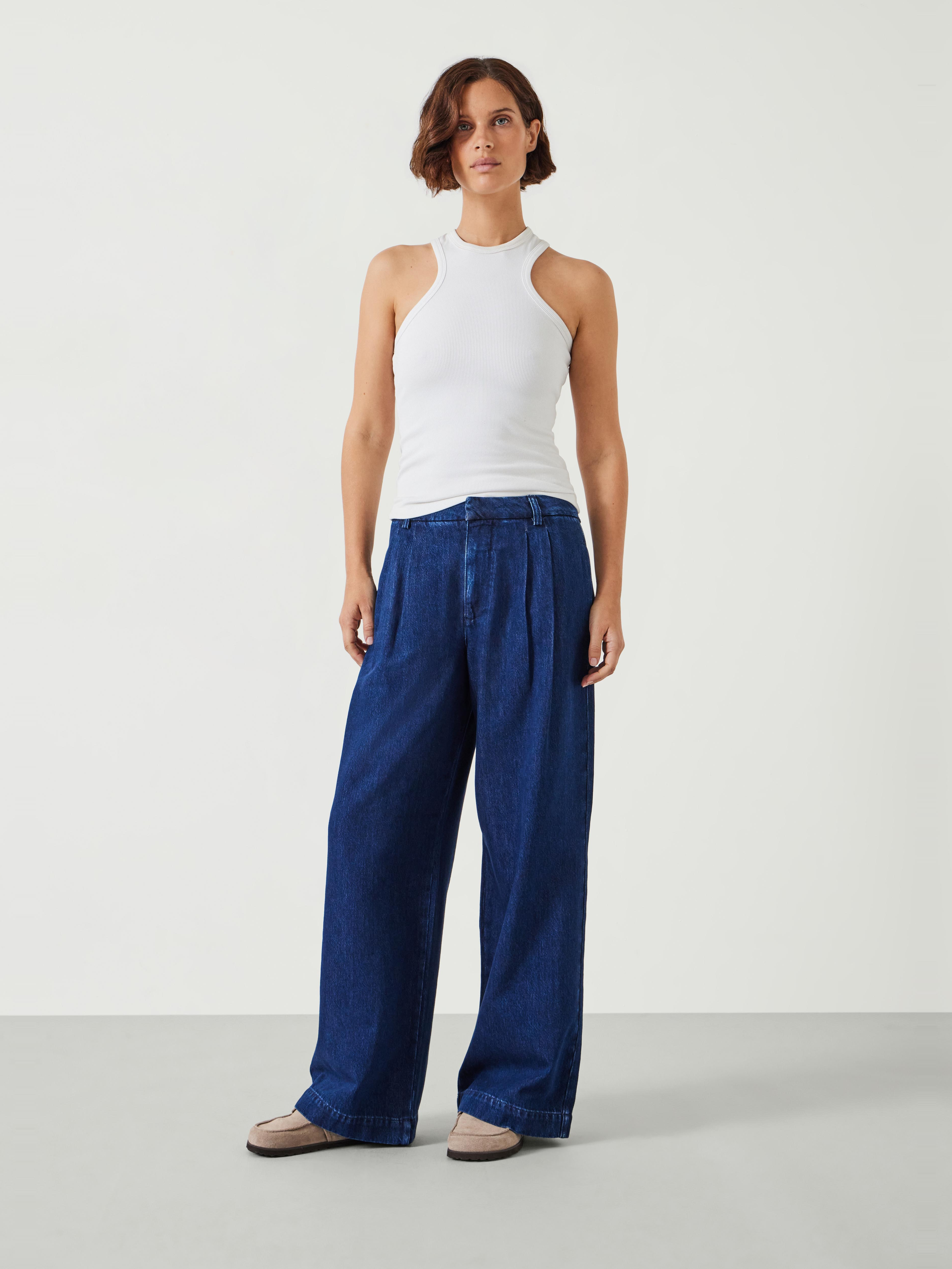 Lya Pleated Wide Leg Jeans
