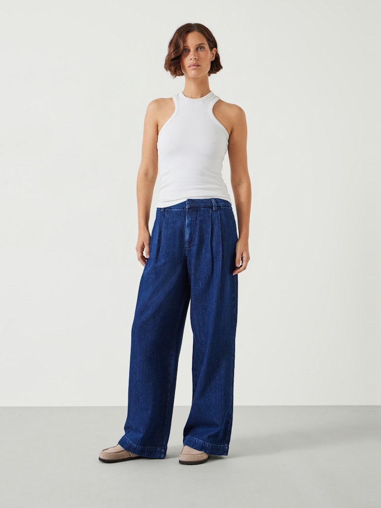 Lya Pleated Wide Leg Jeans