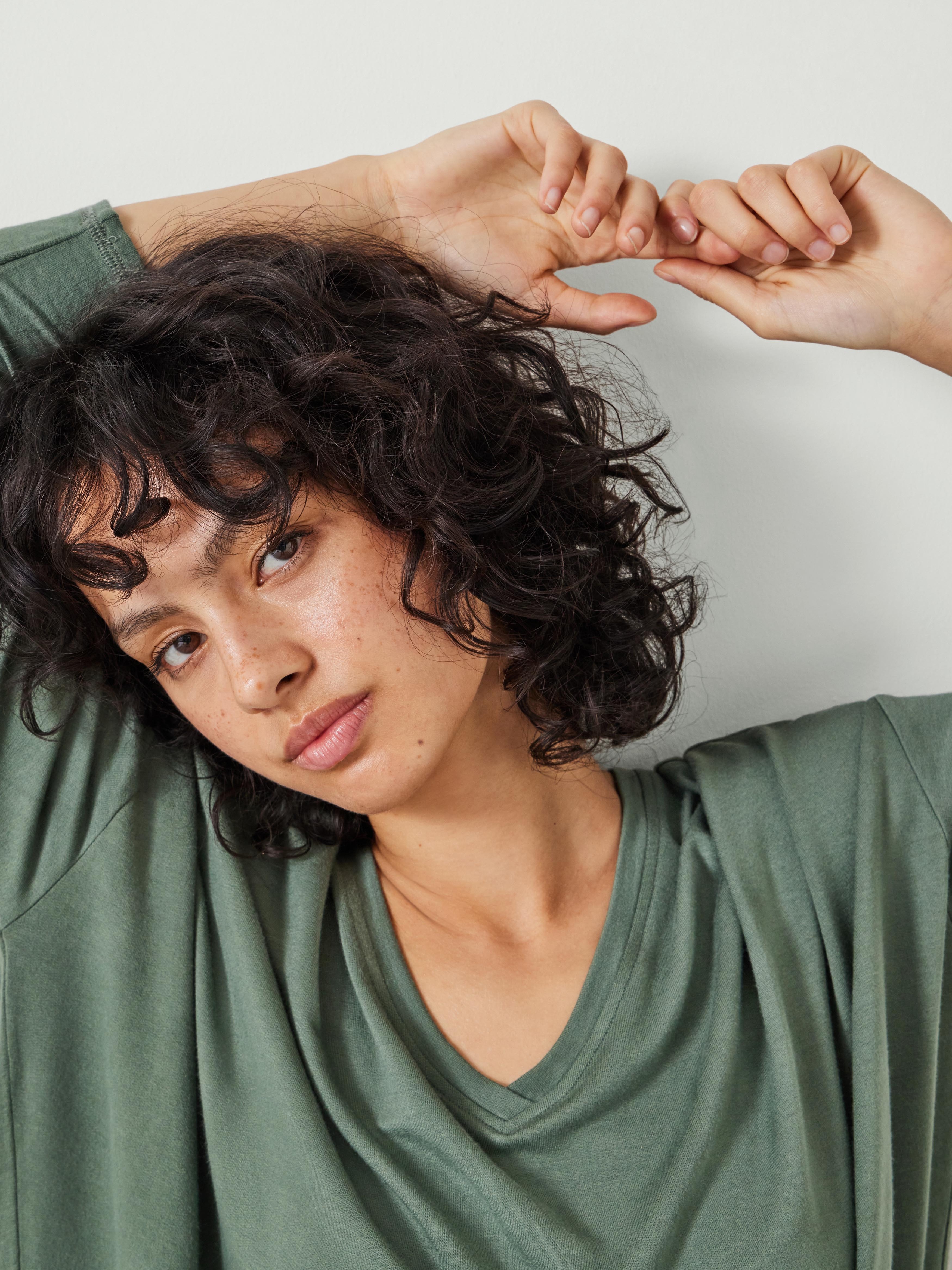 Gillian Wide Jersey V Neck Top