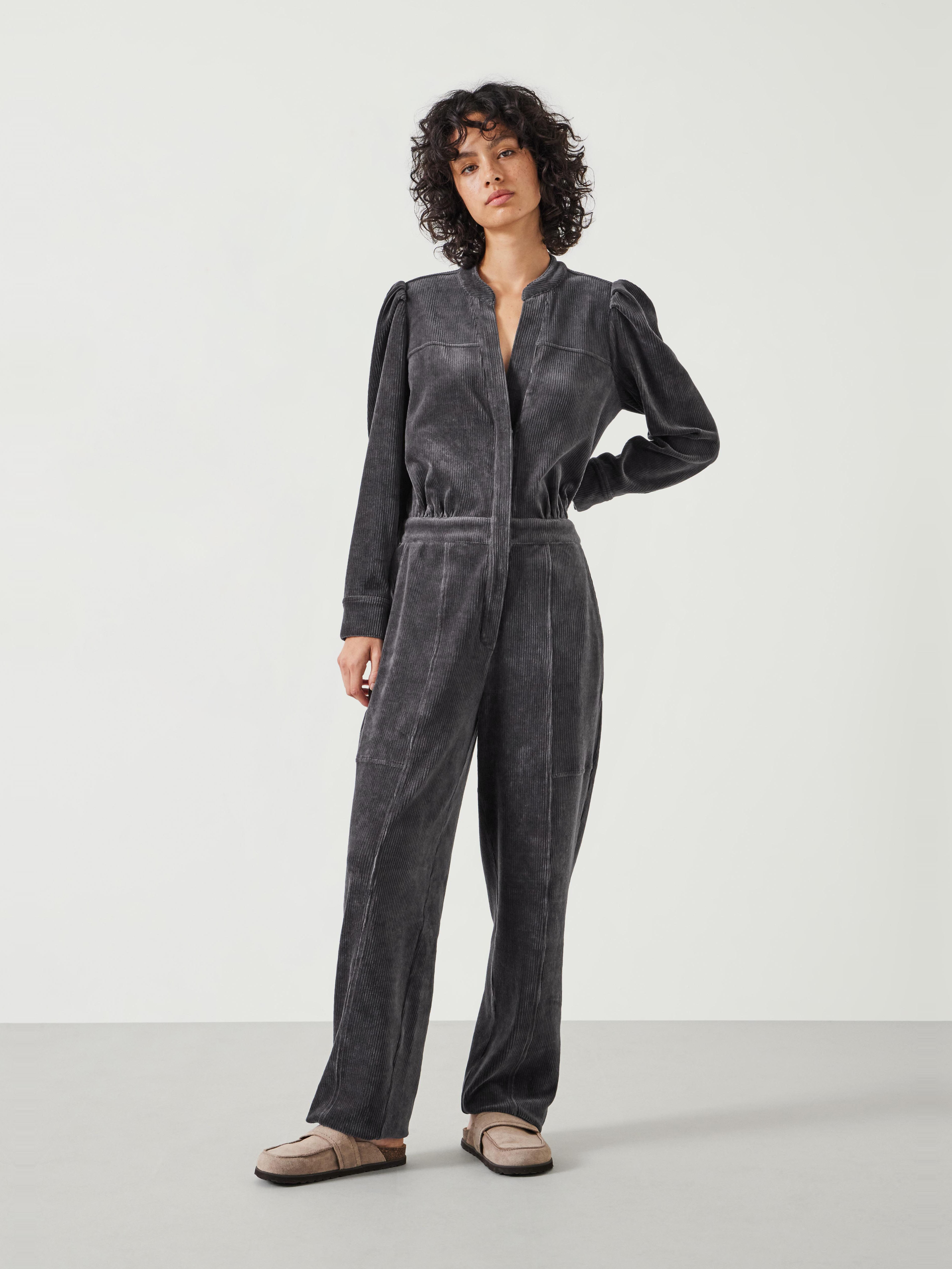 Joplin Cord Jersey Jumpsuit - Dark Grey | Hush