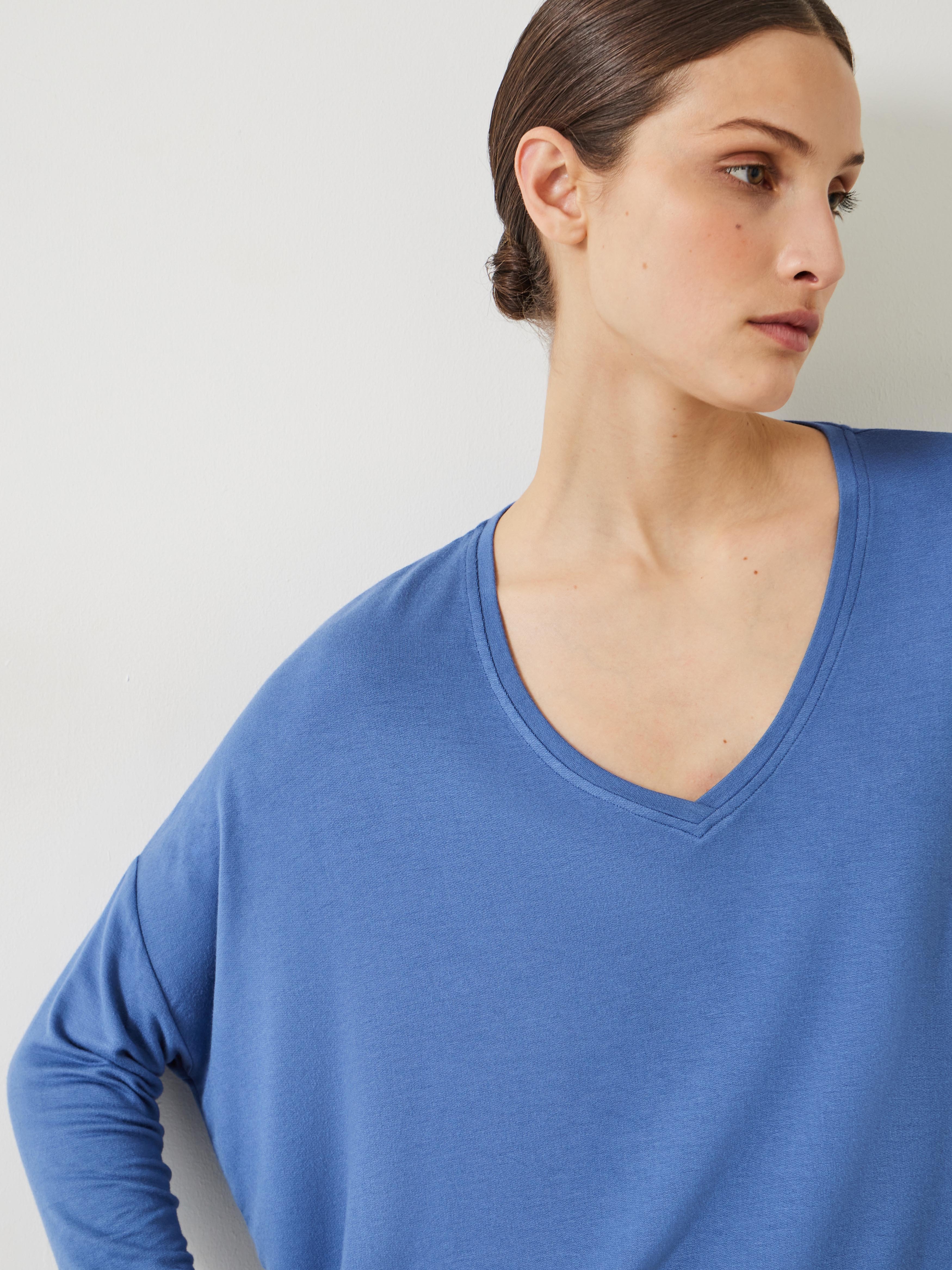Gillian Wide Jersey V Neck Top