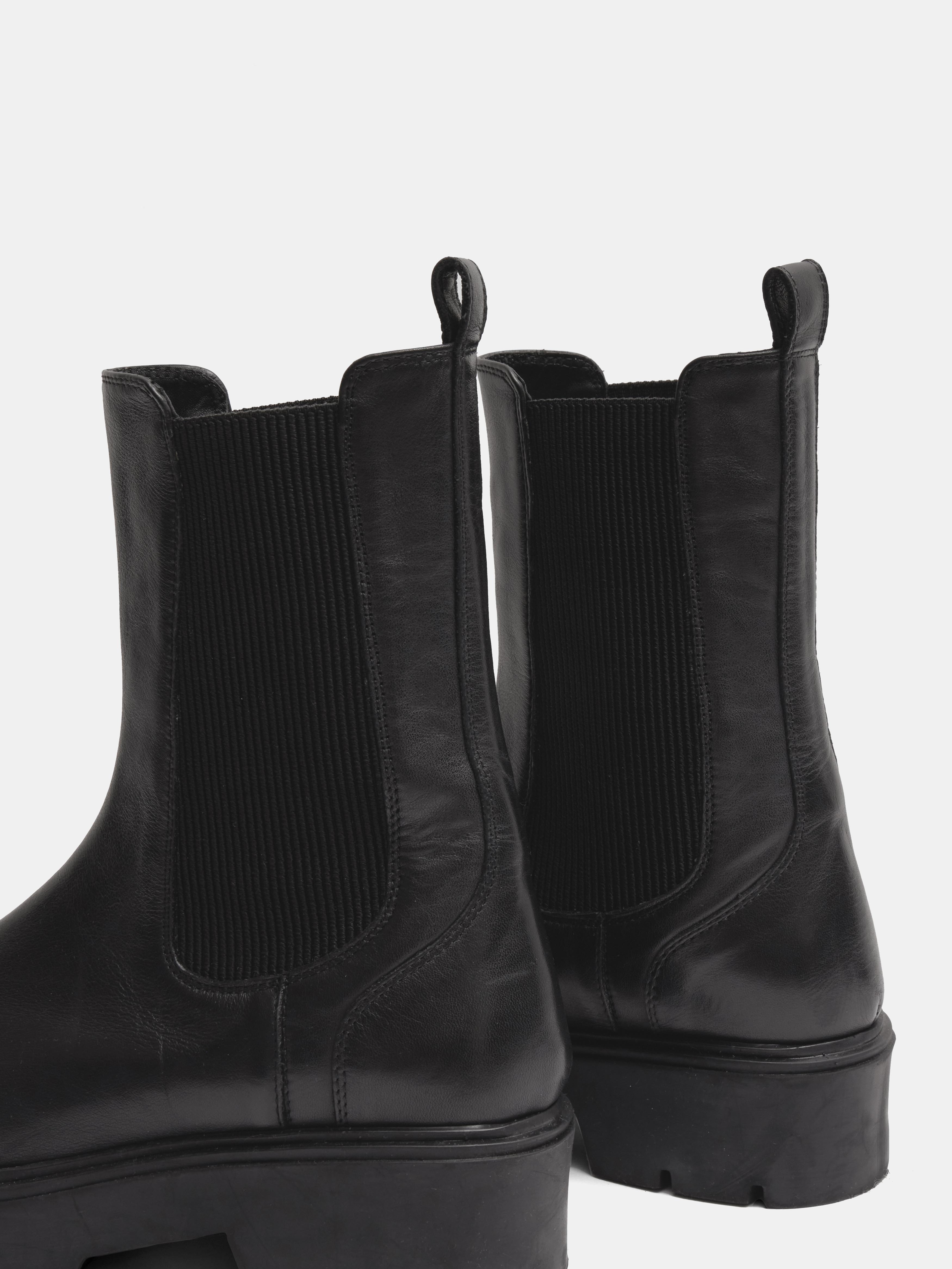 Chunky Leather Chelsea Boots