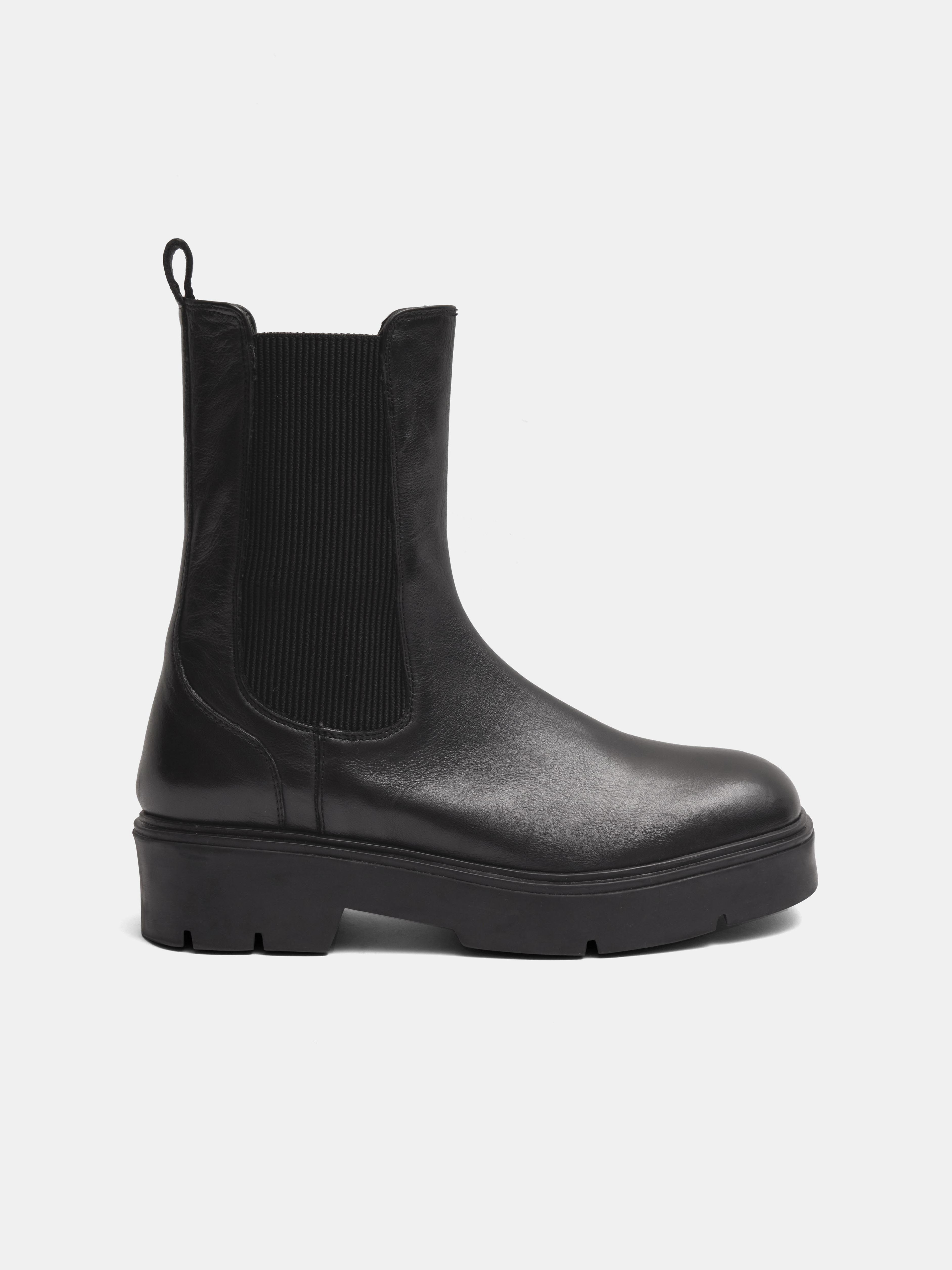 Chunky Leather Chelsea Boots
