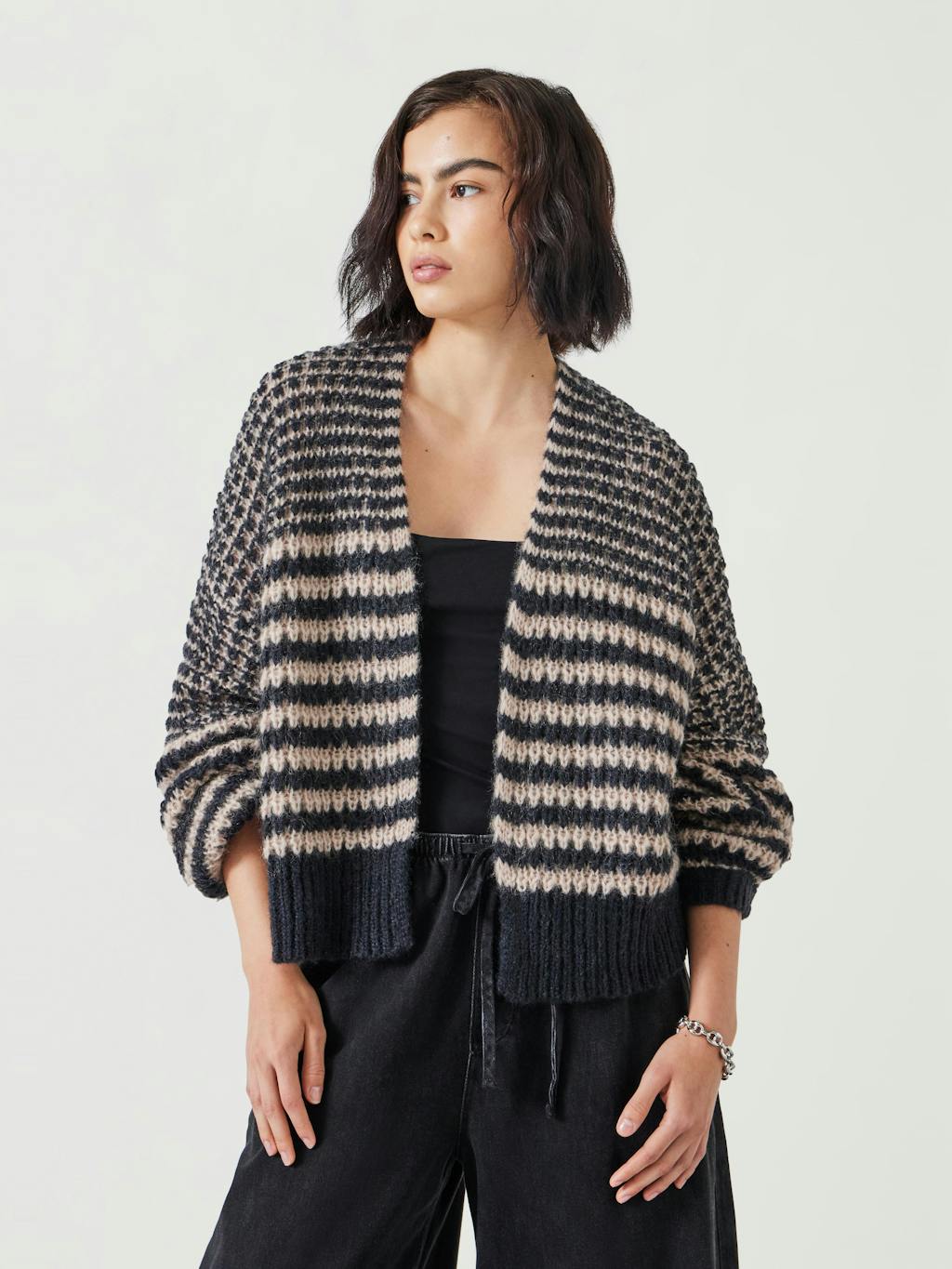011876-2809-01 Skye Wool Blend Stripe Cardigan