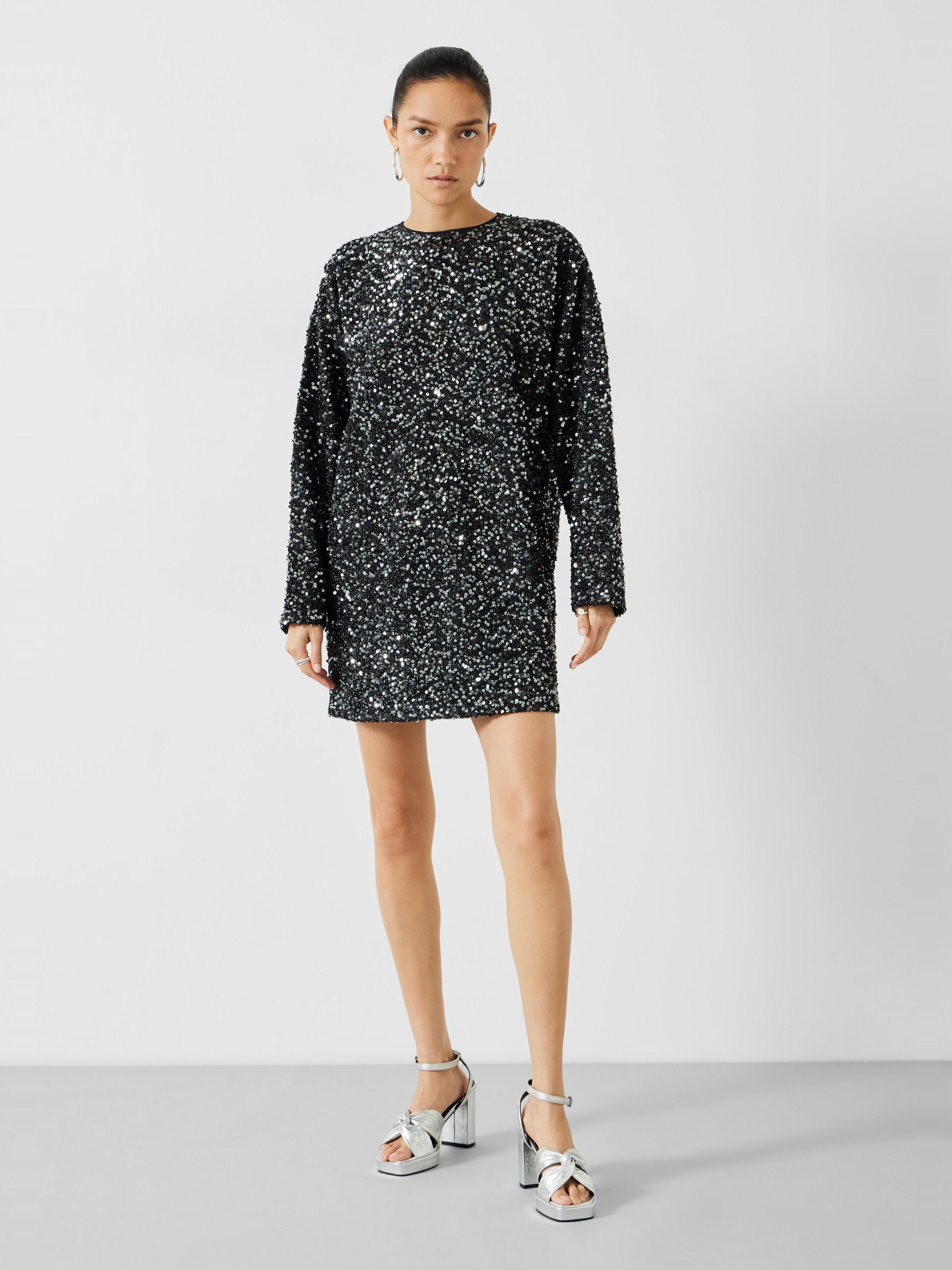 Mischa Sequin Mini Dress - Silver Sequin