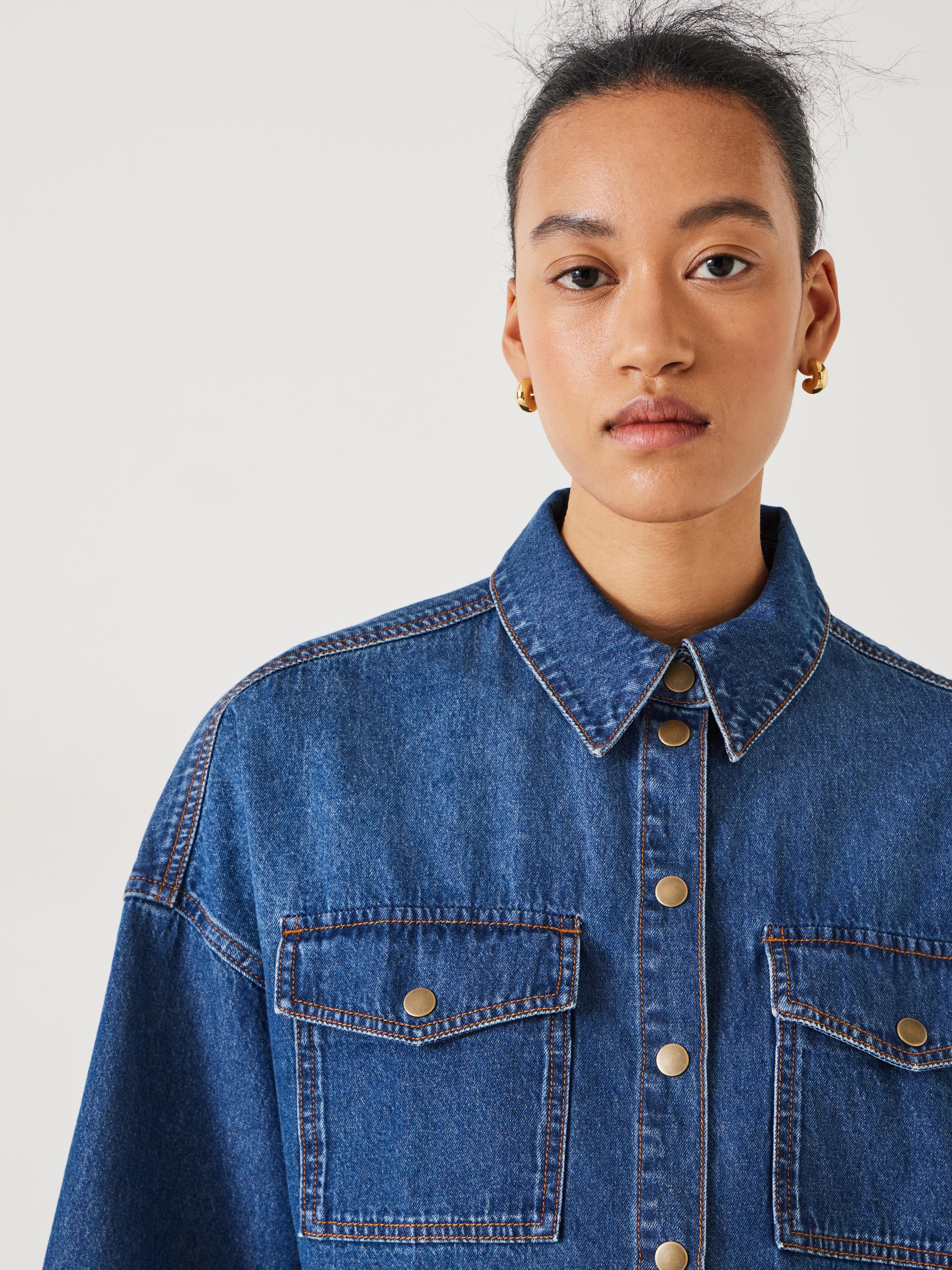 Chlo Oversized Cropped Denim Shirt