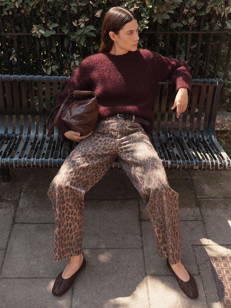 Leopard Wide Leg Jeans