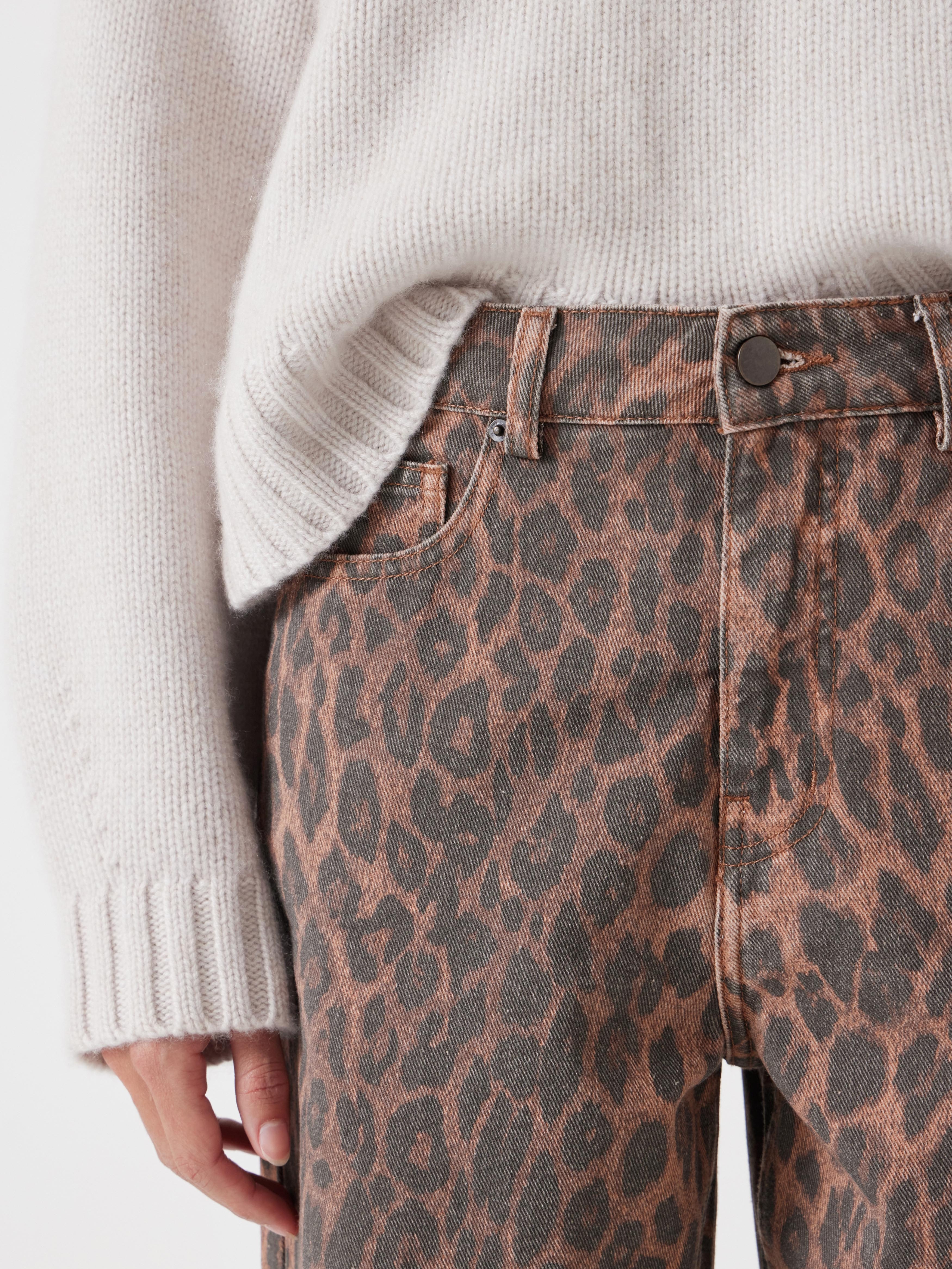 Leopard Wide Leg Jeans