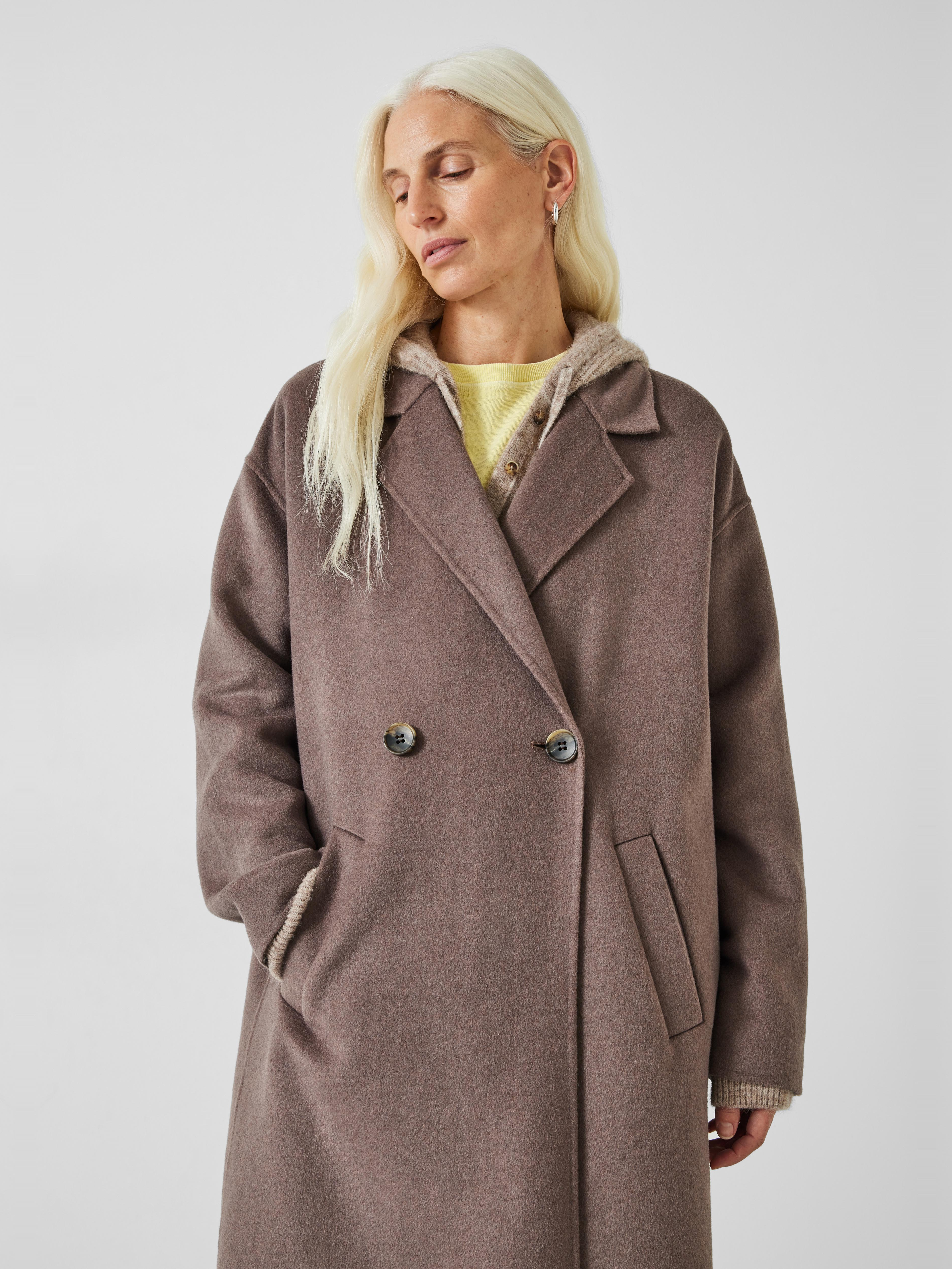 Iris Relaxed Wool Blend Double Faced Coat