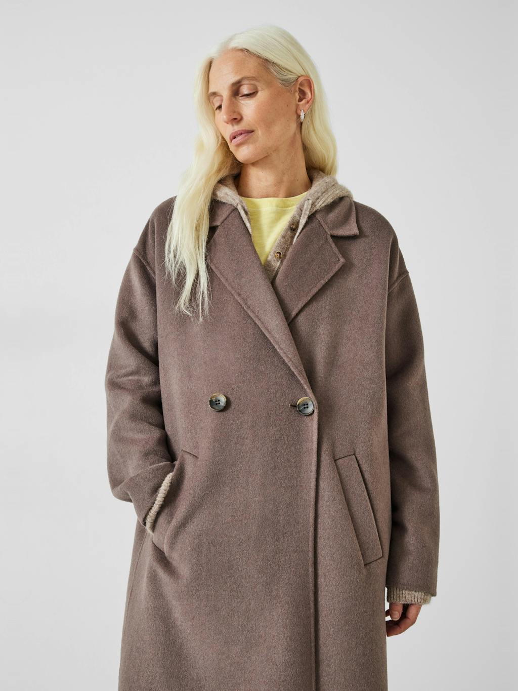 009983-3197-02 Iris Relaxed Wool Blend Double Faced Coat