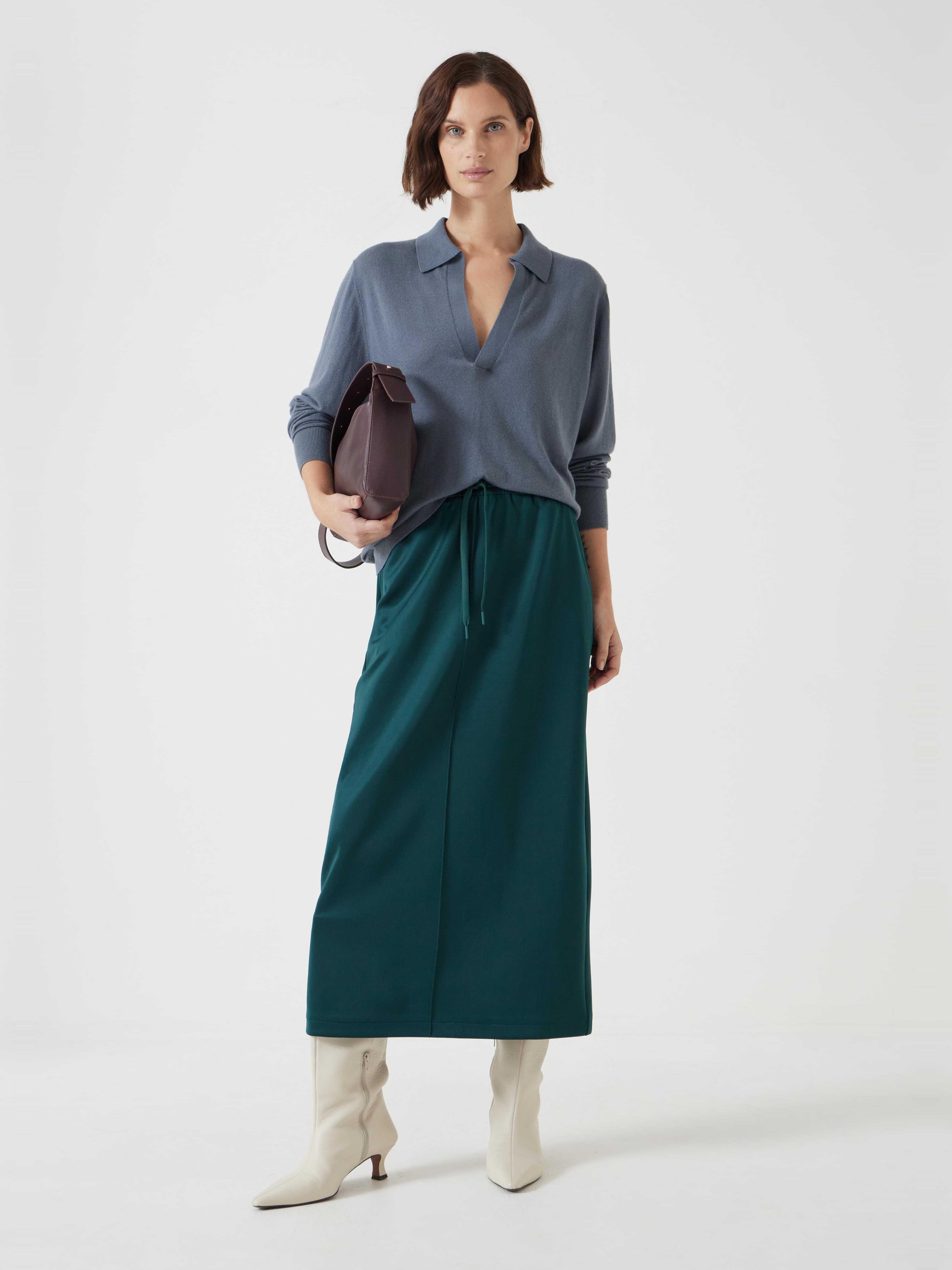 Harrison Pintuck Jersey Skirt