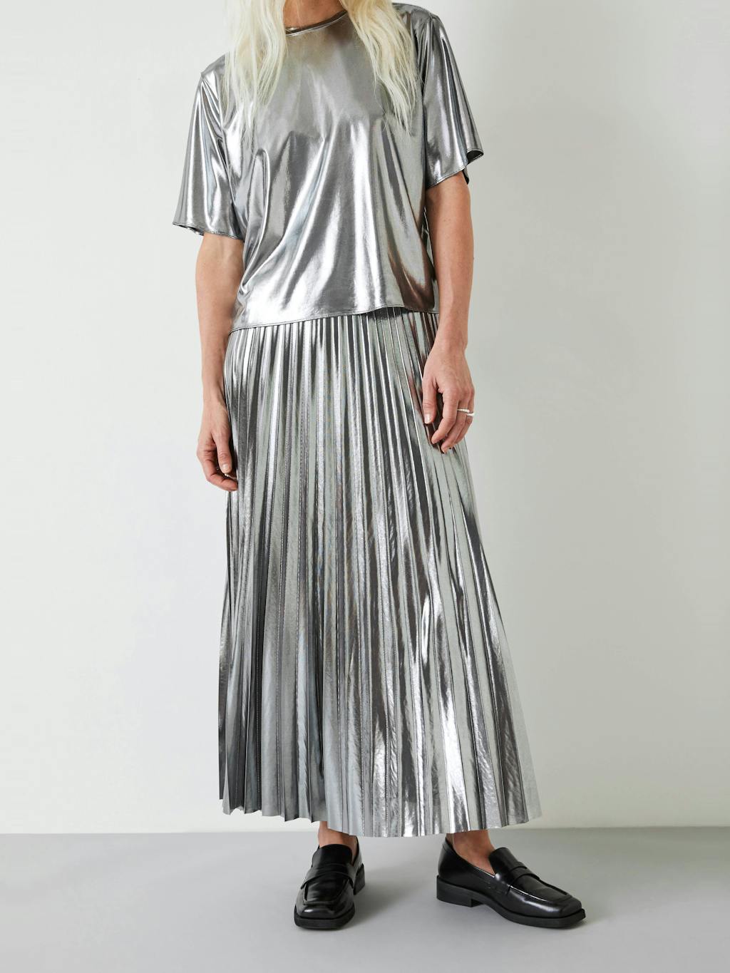 010124-4455-02 Raven Pleated Maxi Skirt