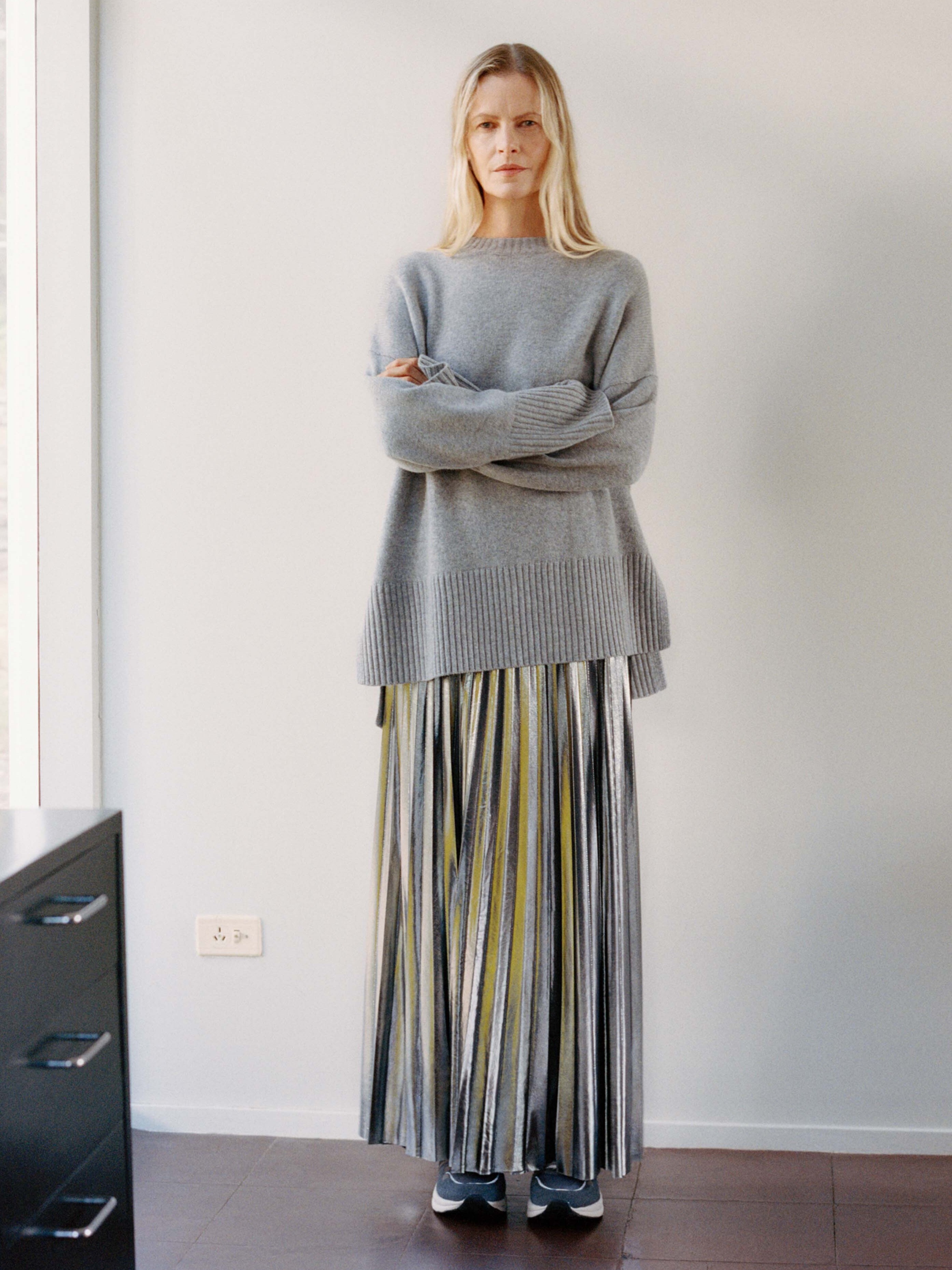 Raven Pleated Maxi Skirt