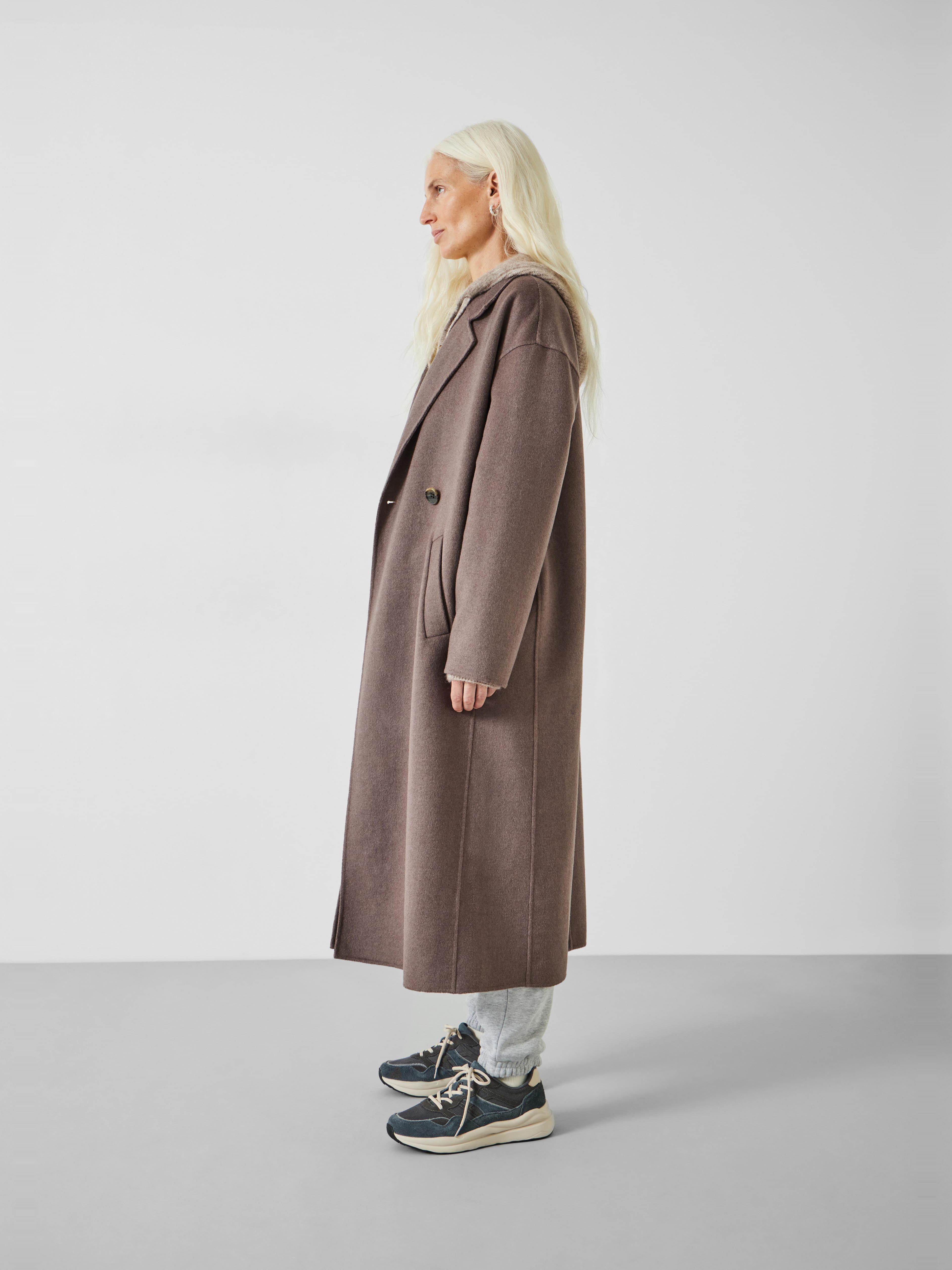 Iris Relaxed Wool Blend Double Faced Coat