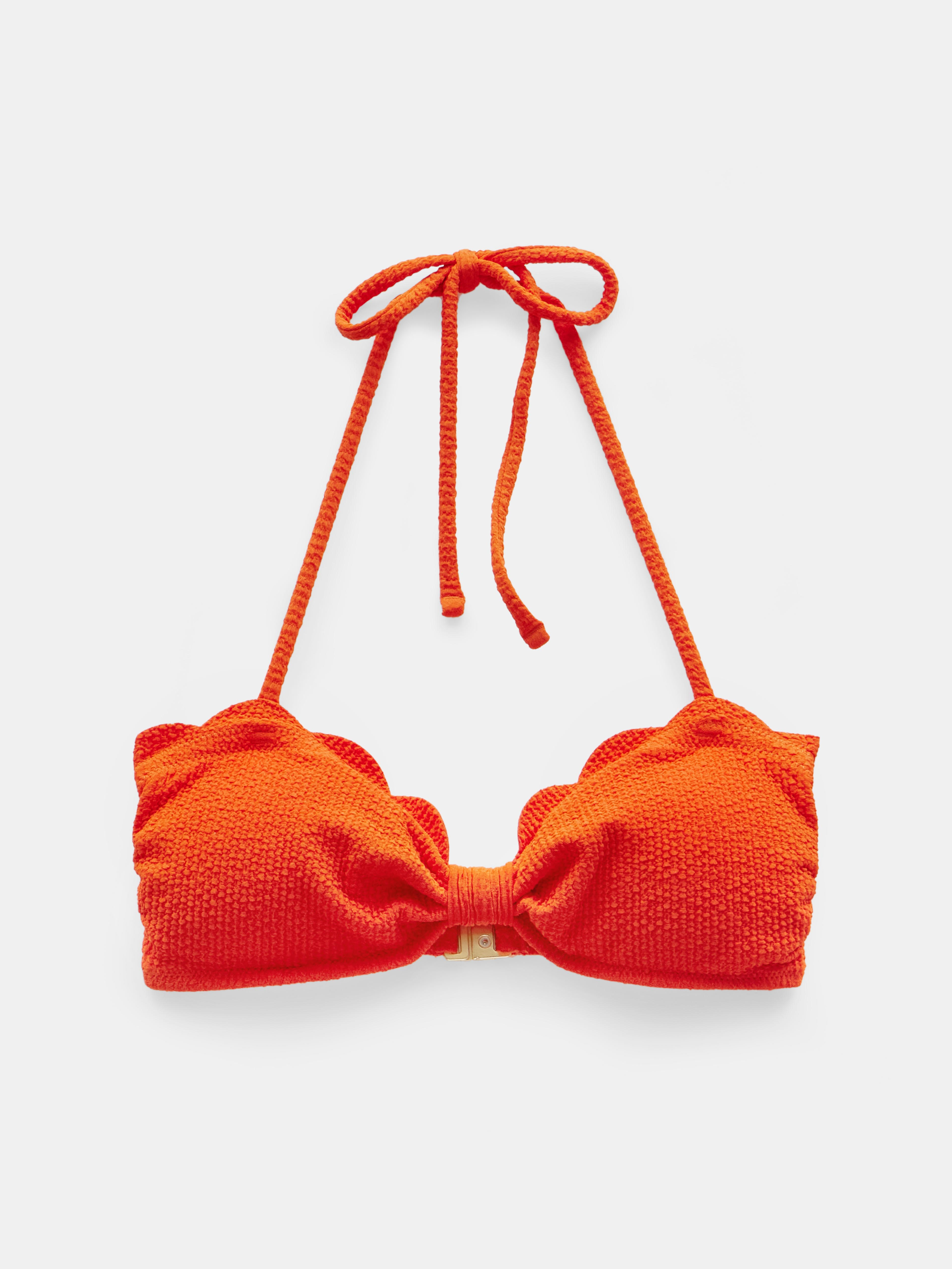 Stella Scallop Crinkle Bandeau Bikini Top
