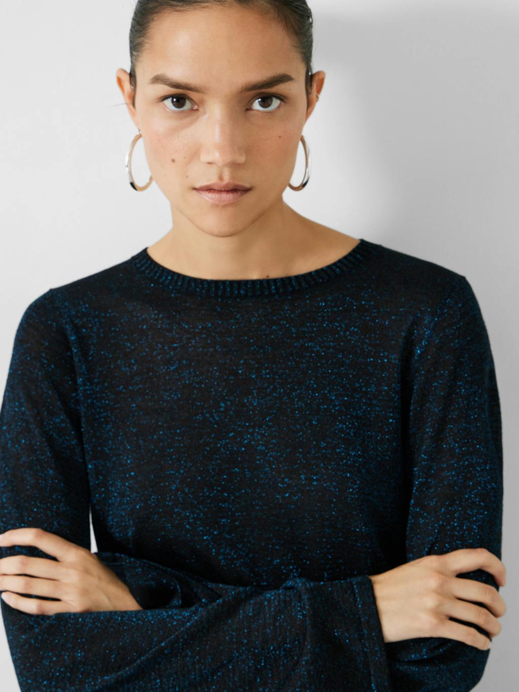 009720-0456-04 Lorine Metallic Crew Jumper