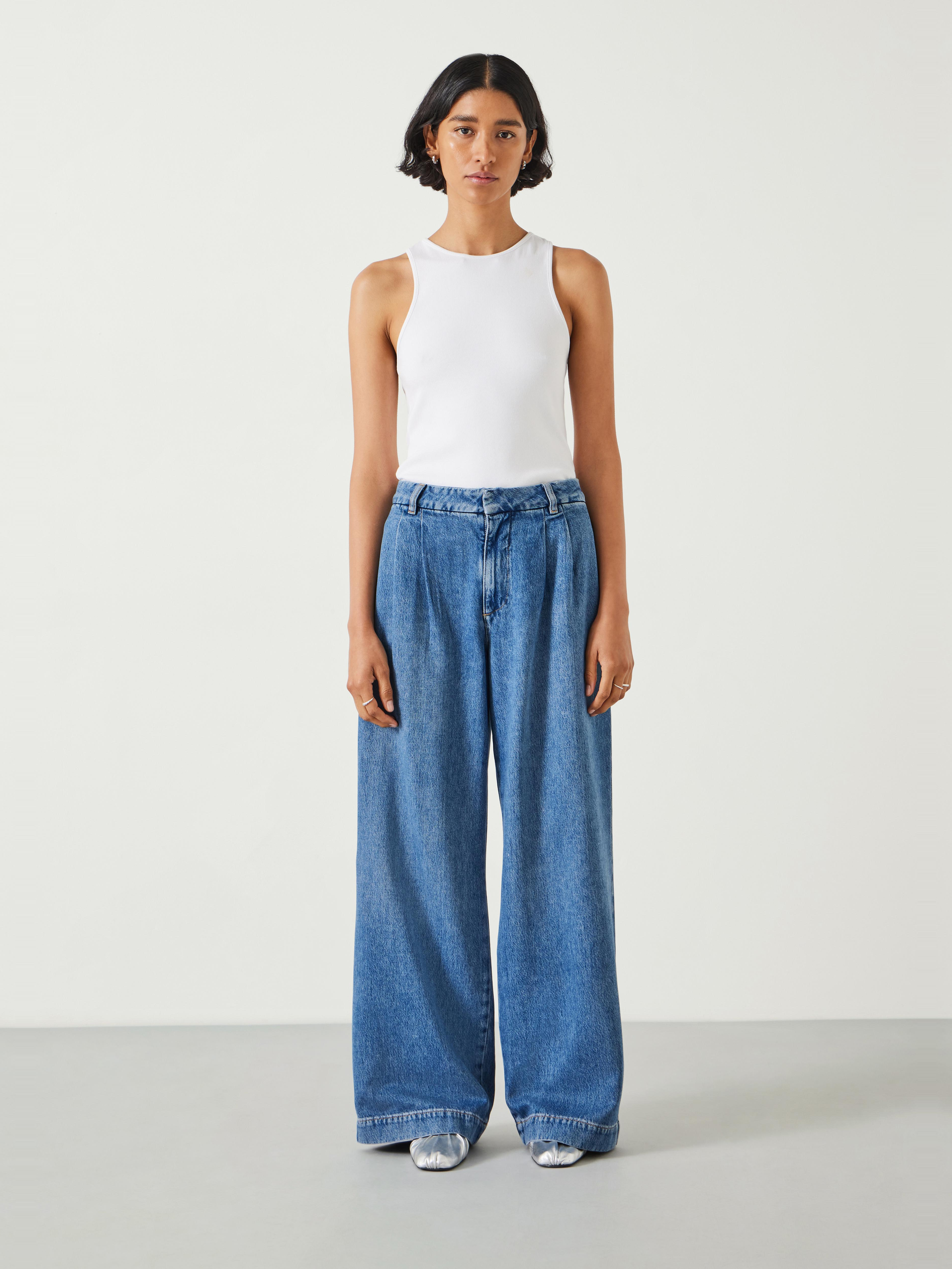 Lya Pleated Wide Leg Jeans