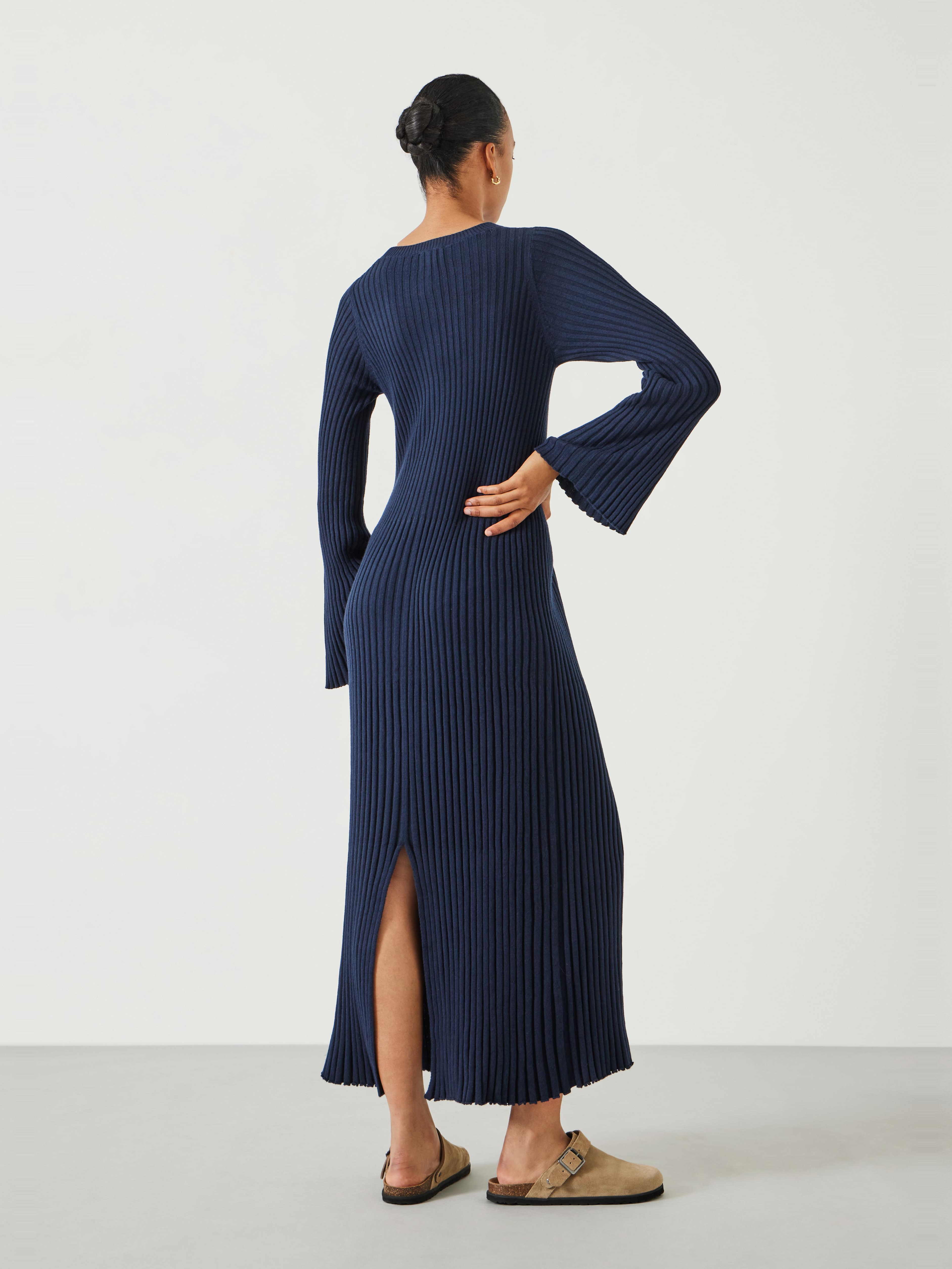 Penny Crew Neck Ribbed Knitted Dress