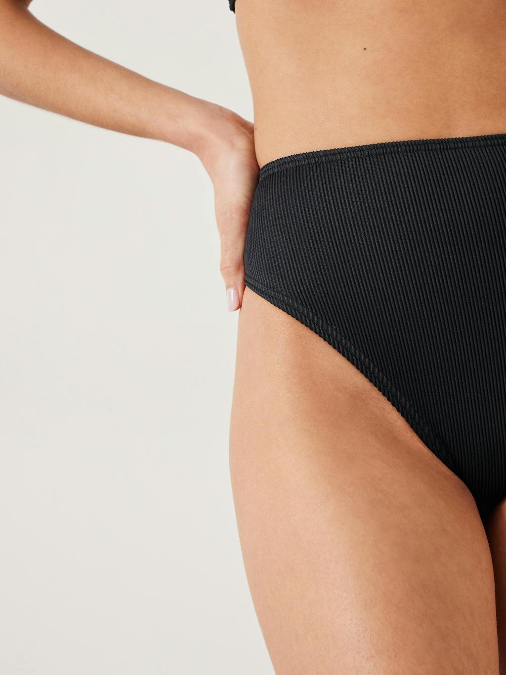 010405-0456-04 Harper High Waisted Rib Bikini Bottoms