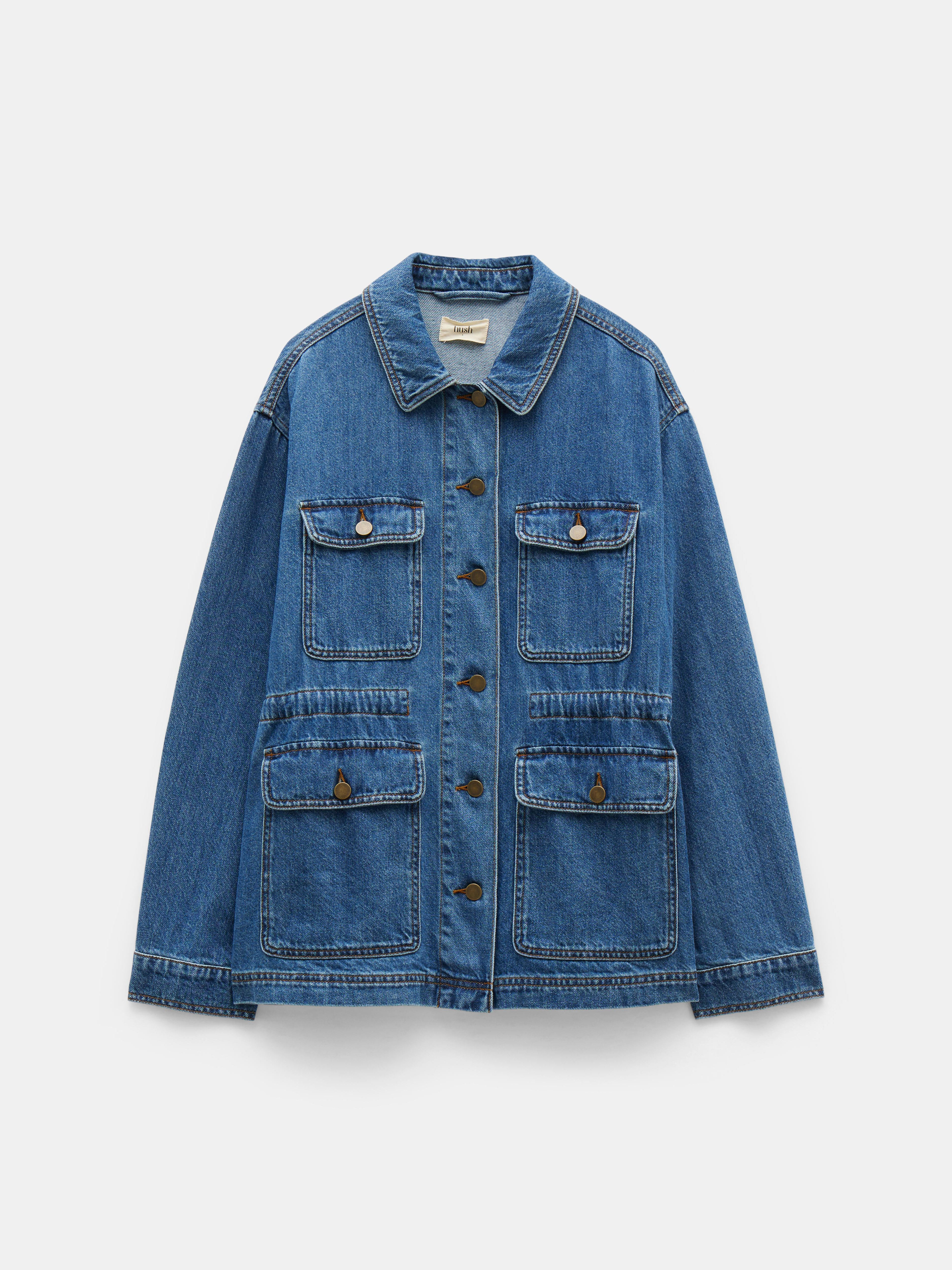 Nora Relaxed Denim Utility Jacket