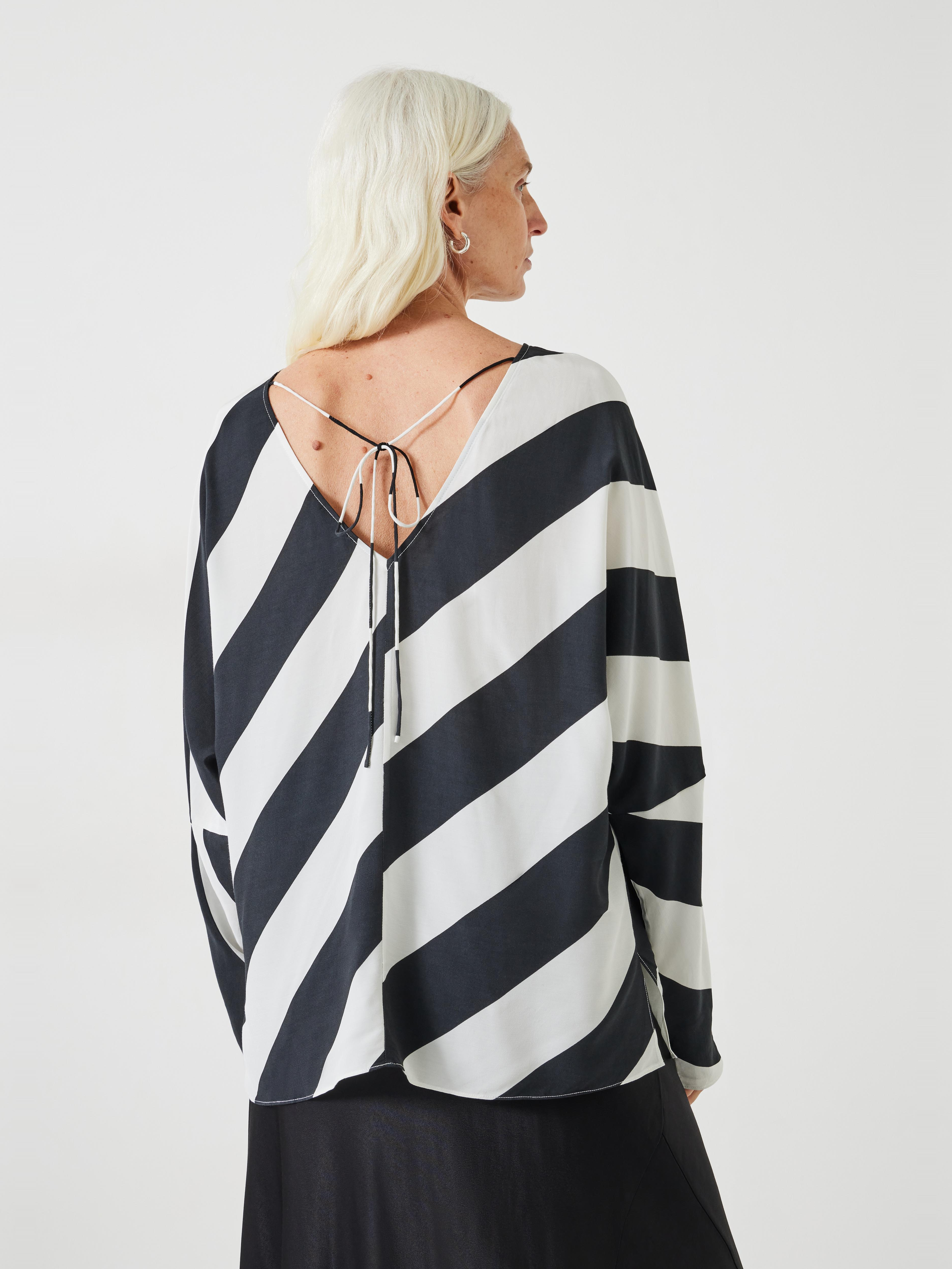 Whitney Diagonal Oversized Stripe Top