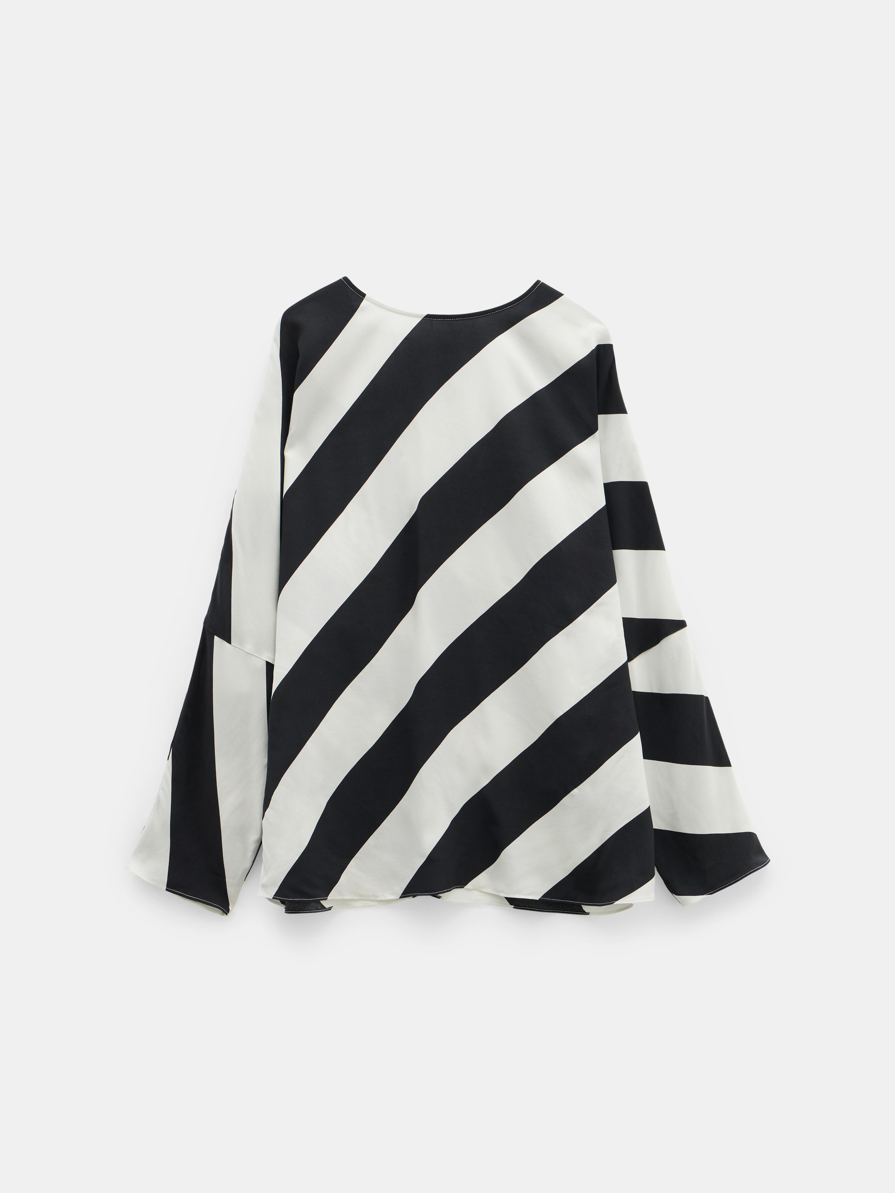 Whitney Diagonal Oversized Stripe Top