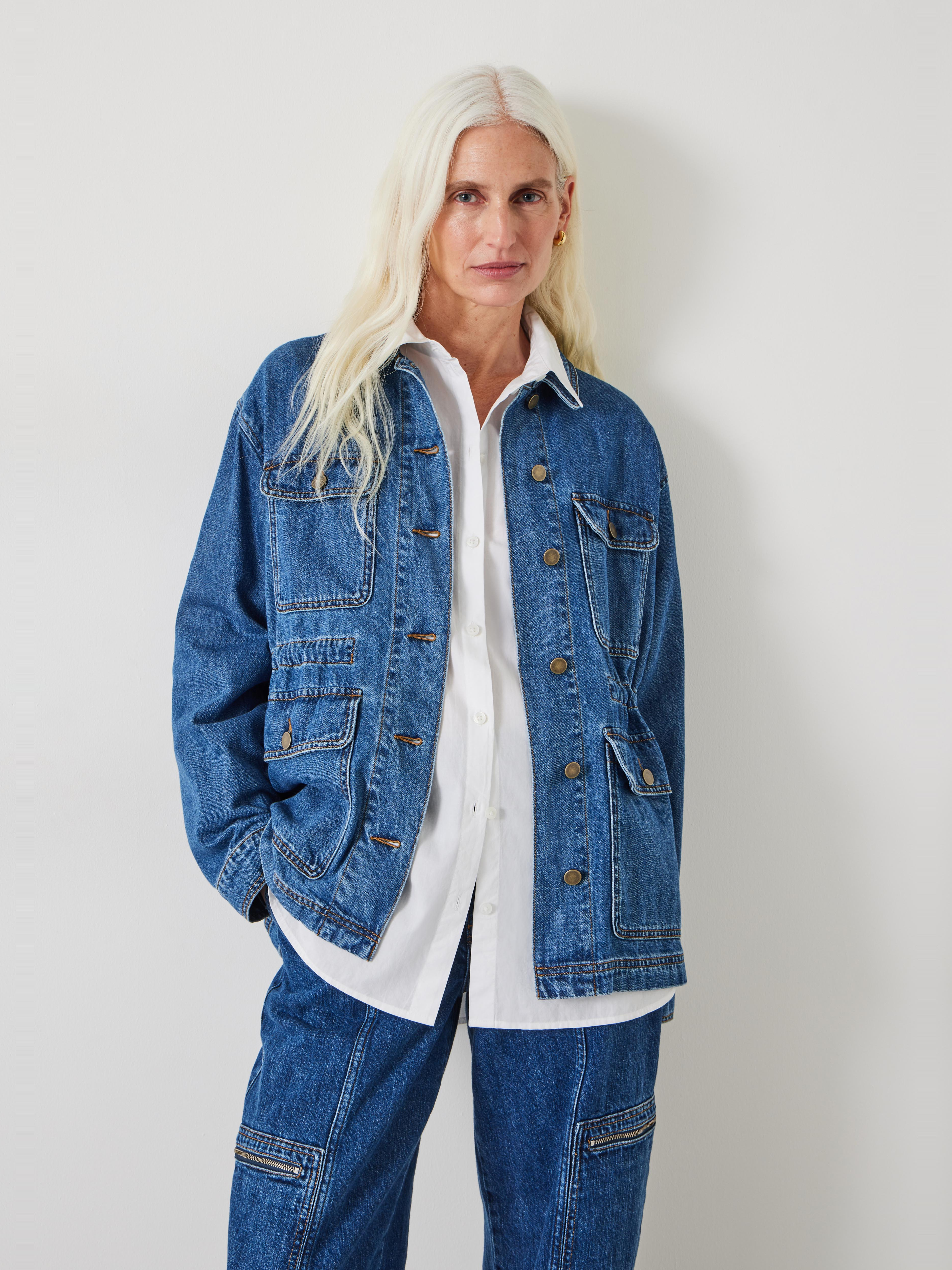 Nora Relaxed Denim Utility Jacket