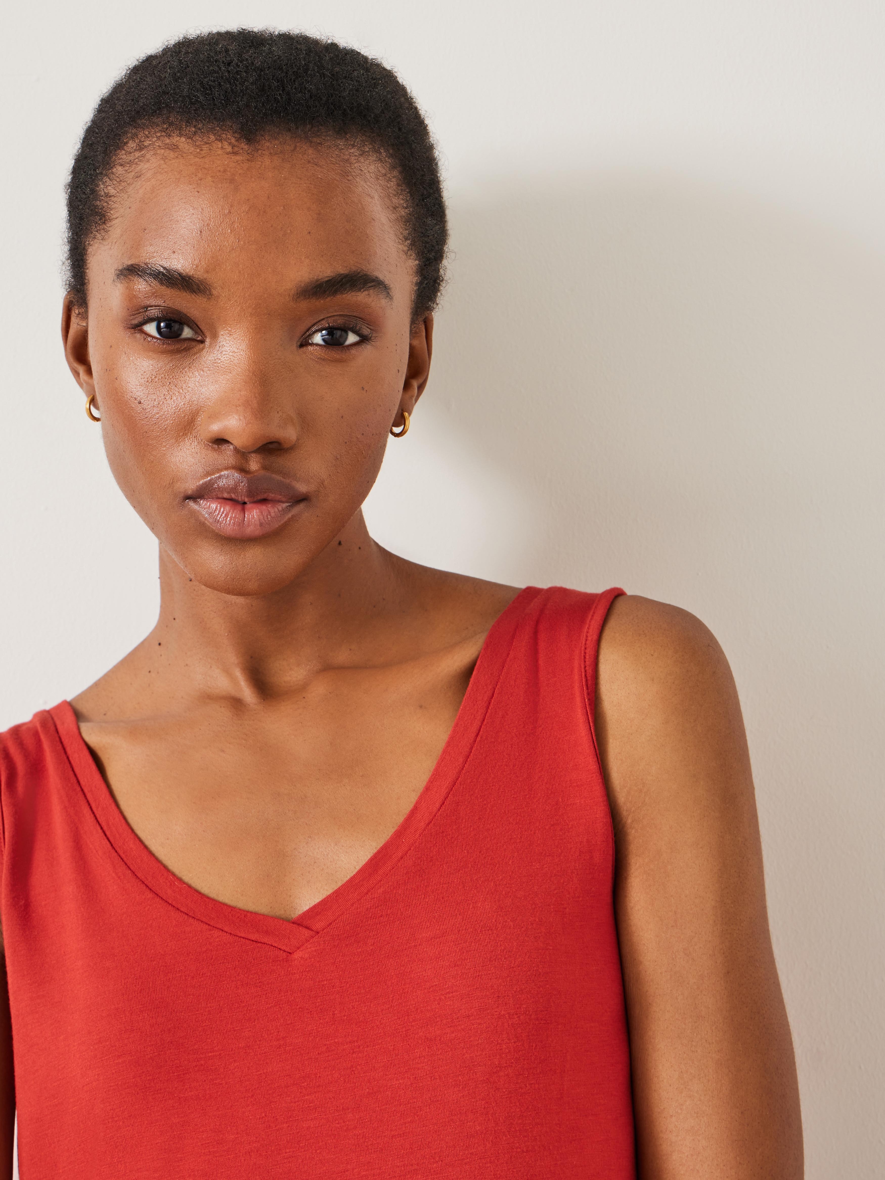 Sally V-Neck Jersey Vest Top