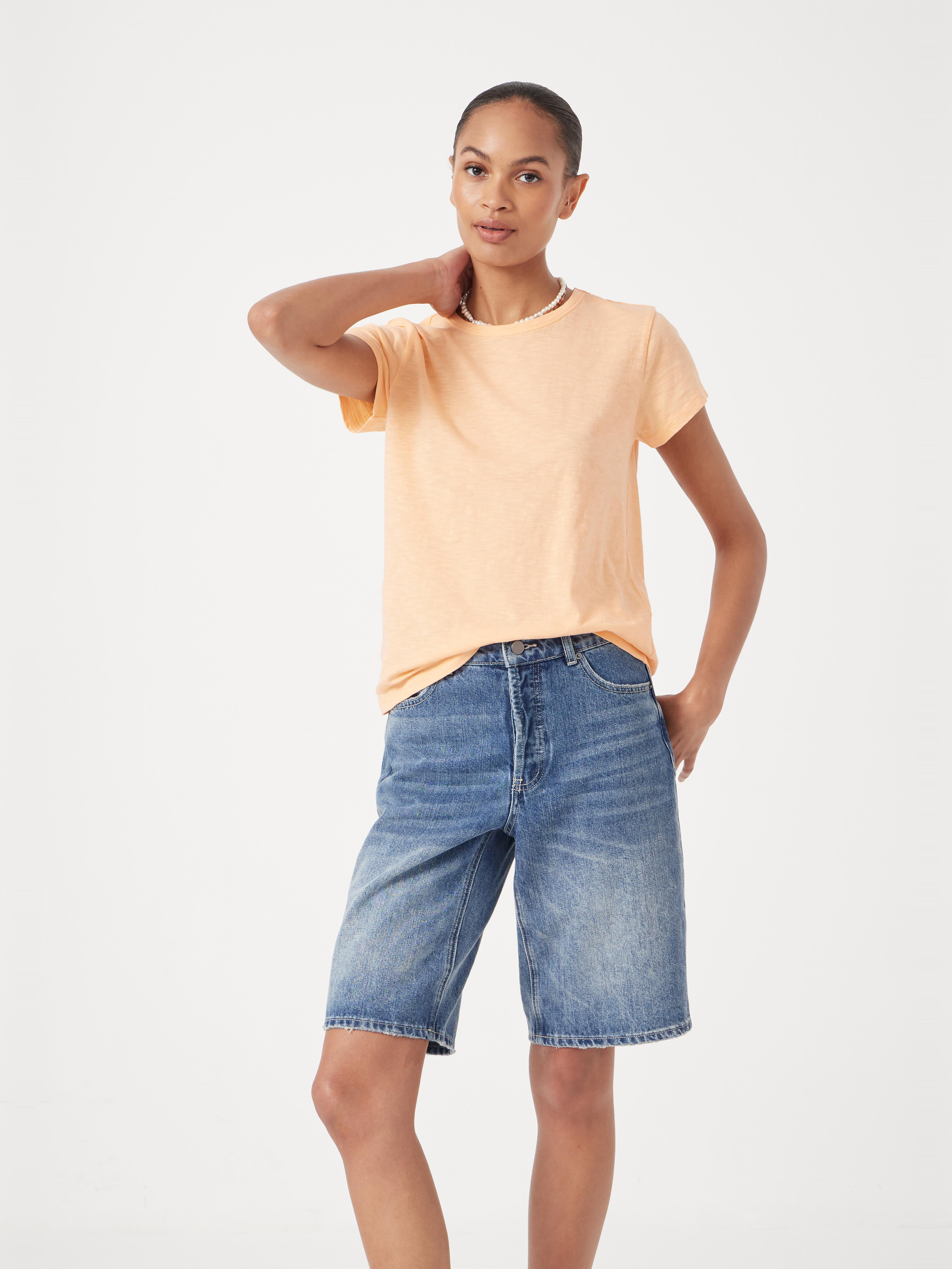 Slim Fit Slub Cotton Crew Neck T-Shirt