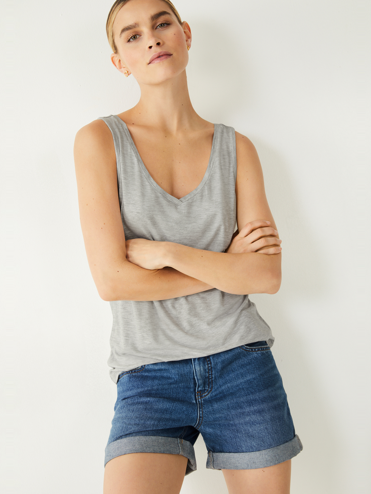 Sally V-Neck Jersey Vest Top