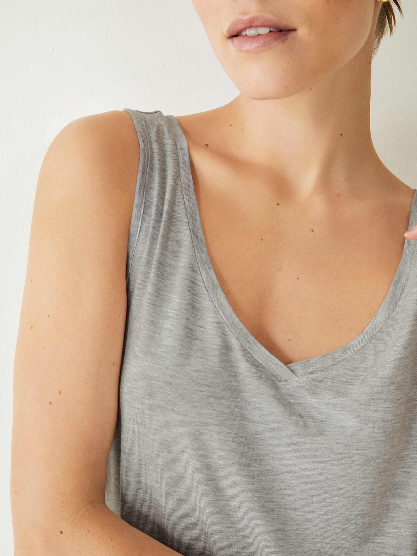 Sally V-Neck Jersey Vest Top