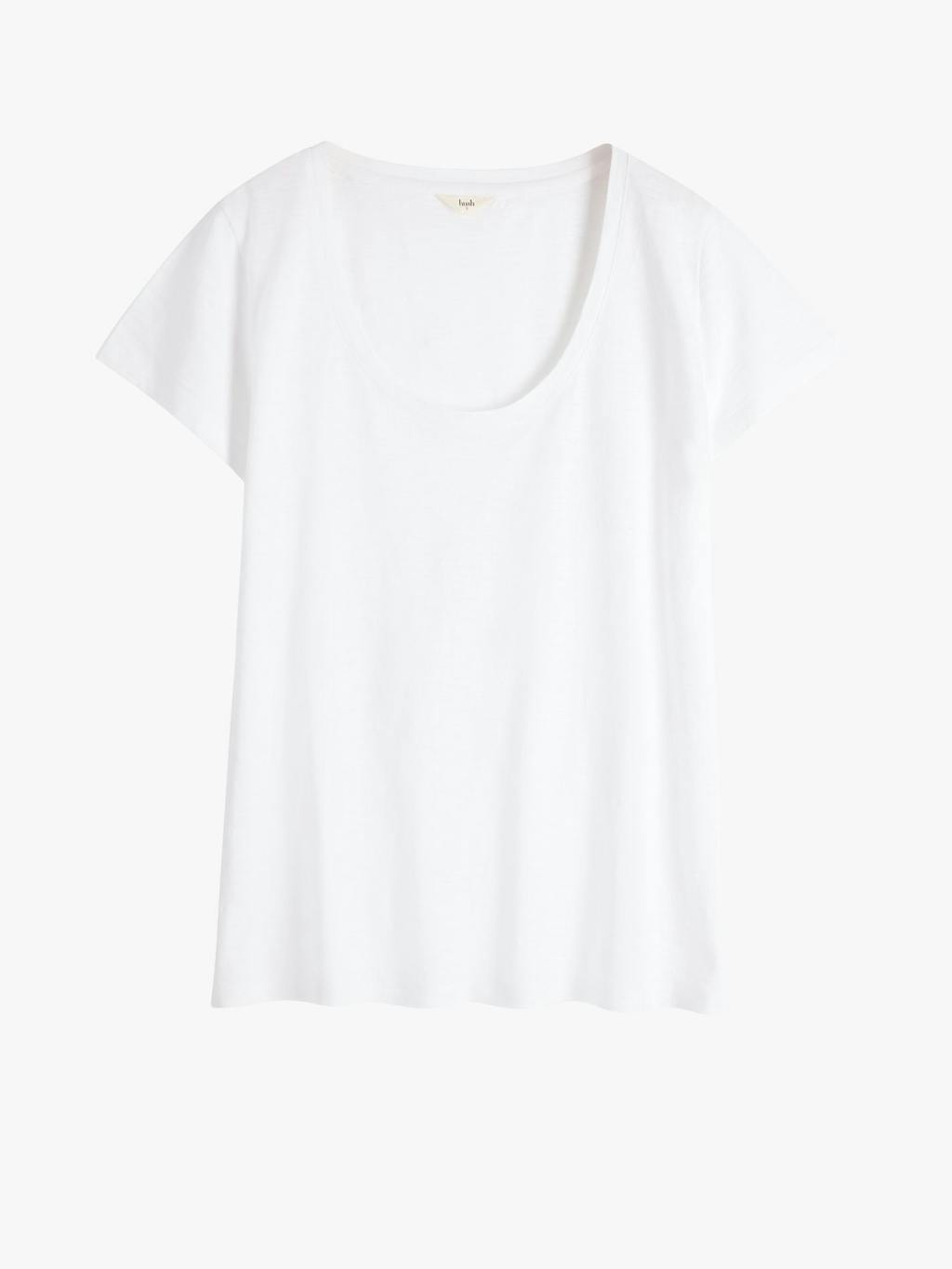 005675-0001-07 Hari Scoop Neck Cotton Slub T-Shirt